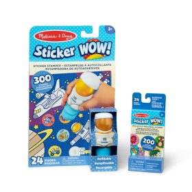 Melissa & Doug Sticker WOW!? Astronaut Bundle: Activity Pad & Sticker Stamper + Mini Activity Pad and 200 Refill Stickers