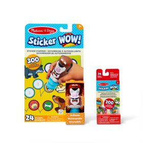 Melissa & Doug Sticker WOW!? Dog Bundle: Activity Pad & Sticker Stamper + Mini Activity Pad and 200 Refill Stickers