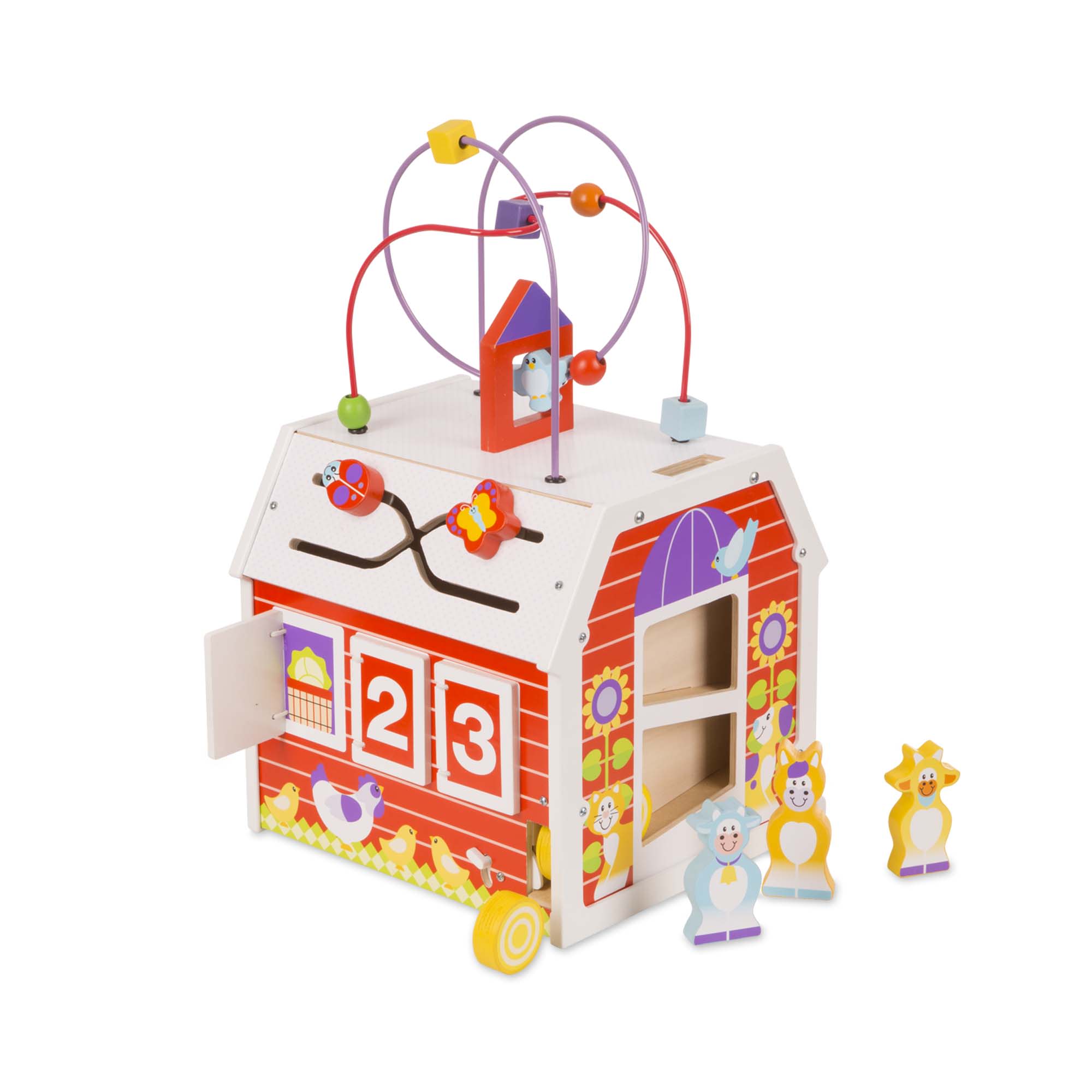 Melissa & Doug First Play Slide, Sort & Roll Activity Barn - Image 10