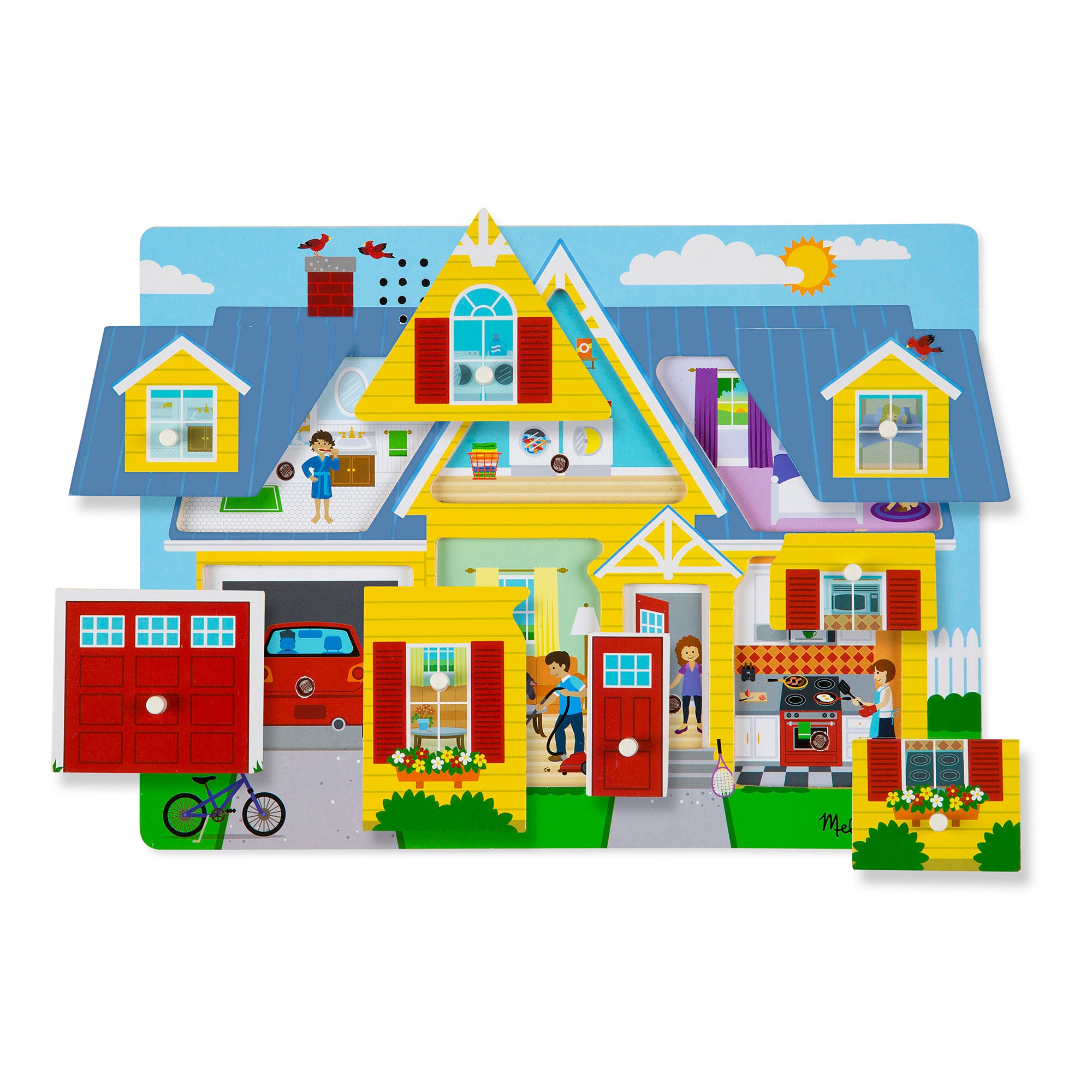 Melissa & Doug Around the House Sound Puzzle - 8 Pieces - Image 10