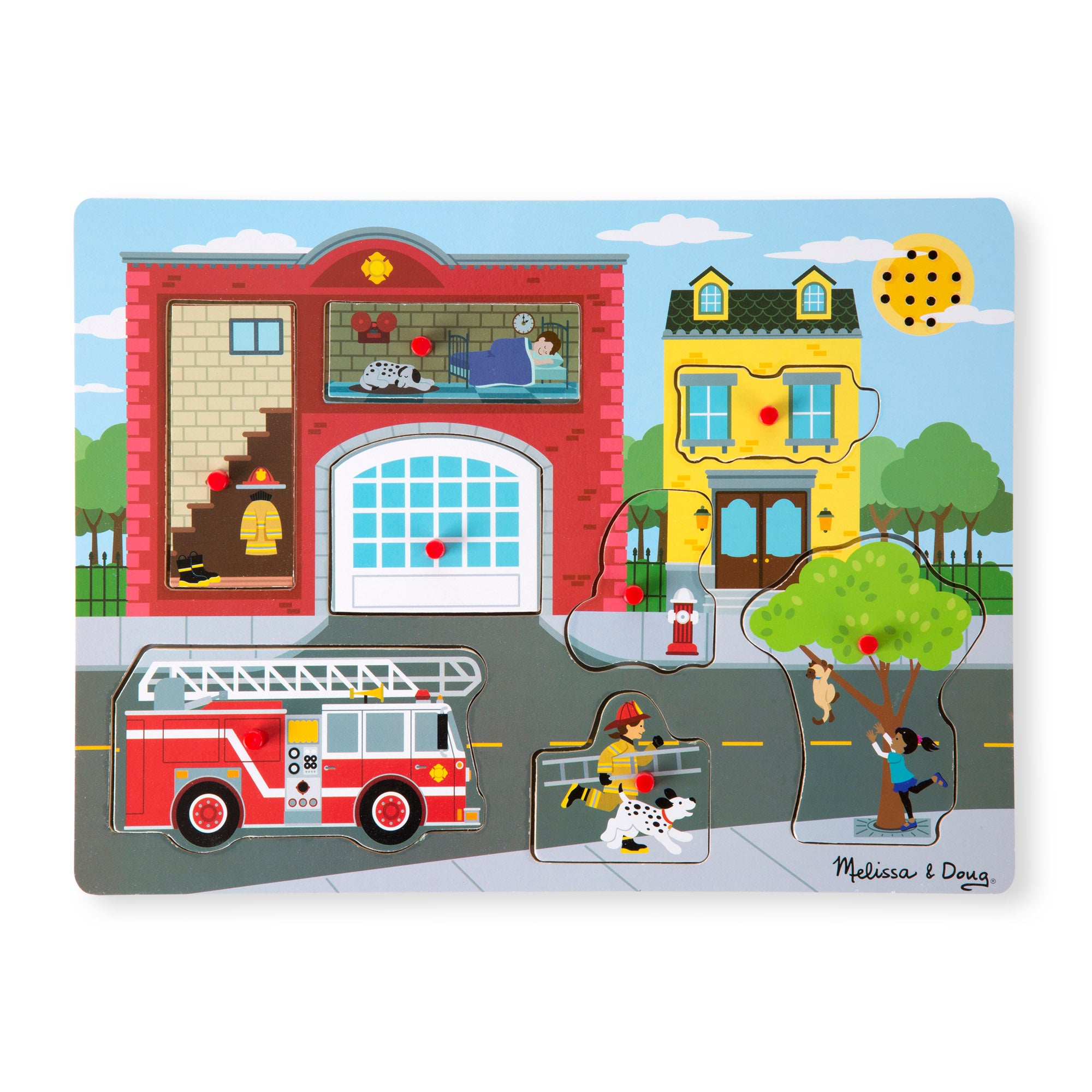 Melissa & Doug Around the Fire Station Sound Puzzle - 8 Pieces - Image 10