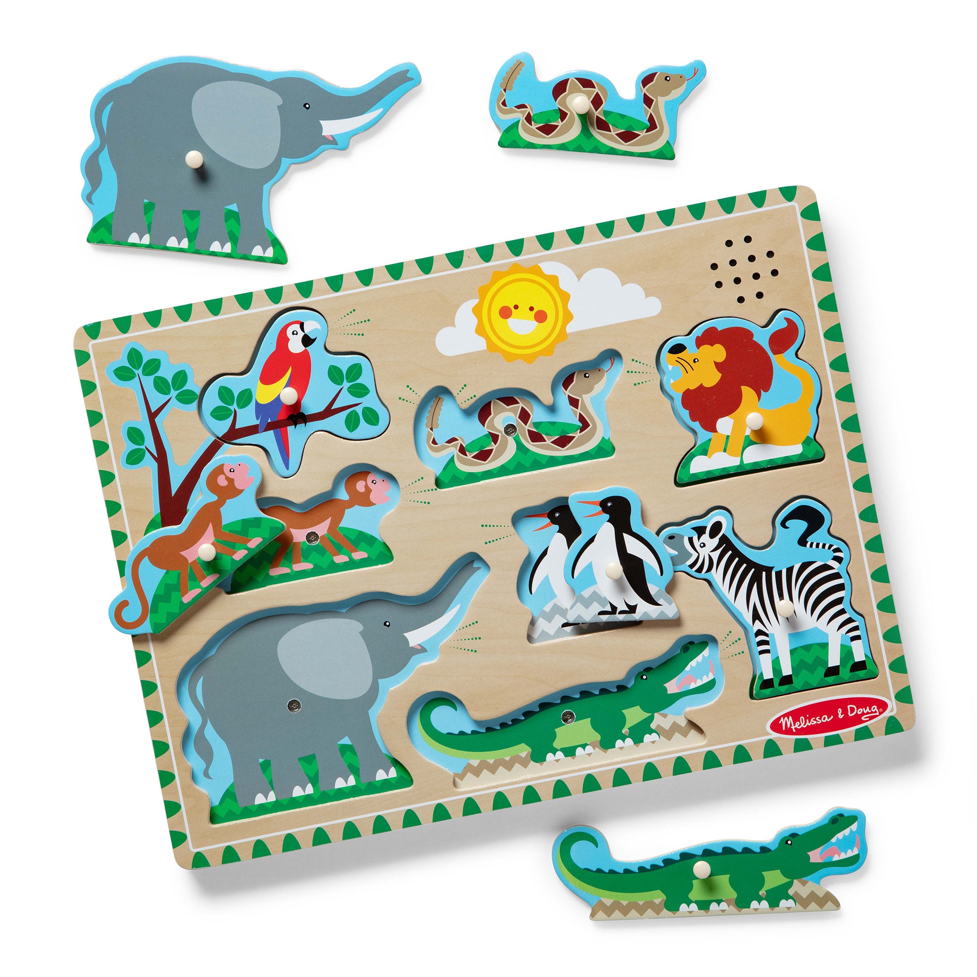 Melissa & Doug Zoo Animals Sound Puzzle - 8 Pieces - Image 2