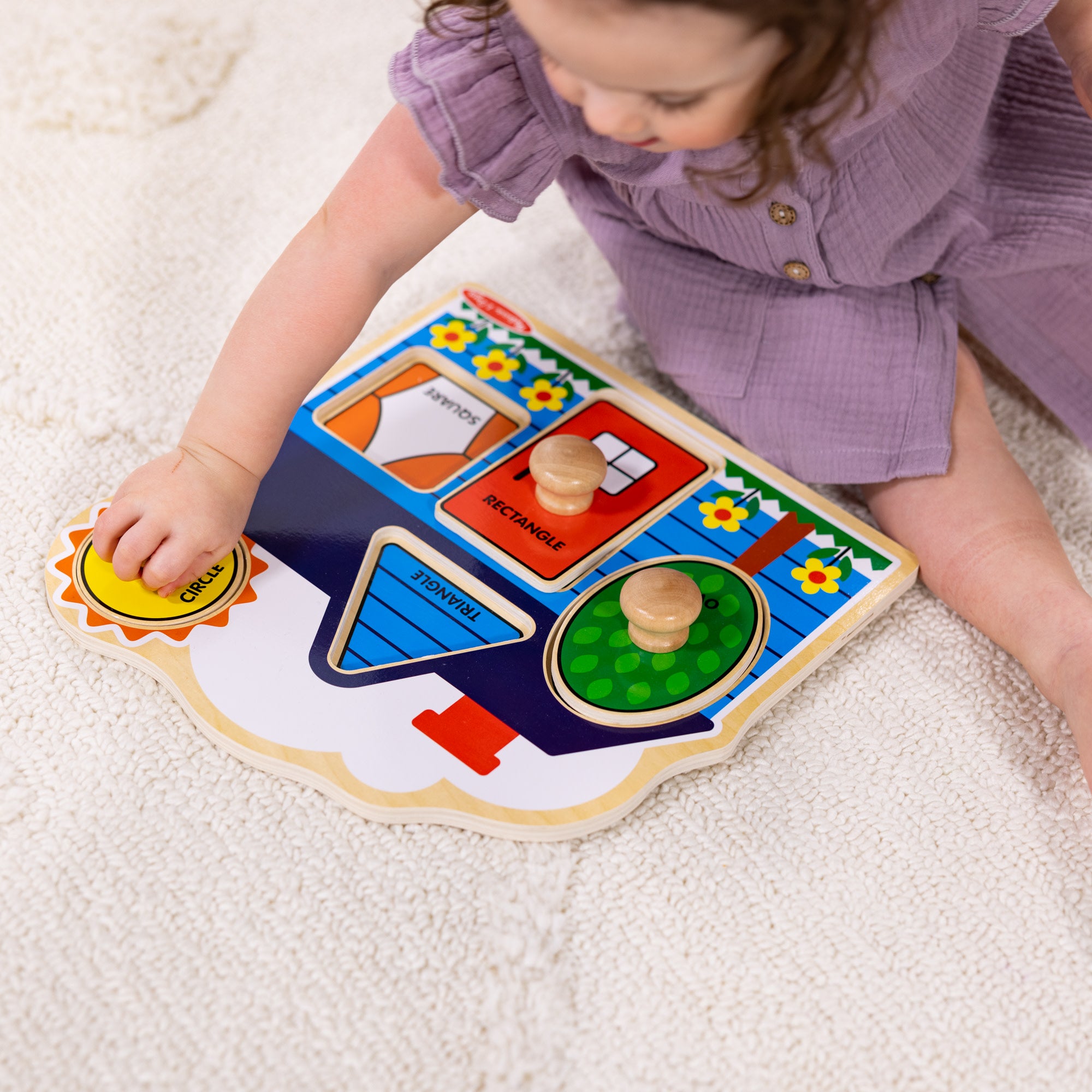 Melissa & Doug First Shapes Jumbo Peg Puzzle - 5 Pieces - Image 8