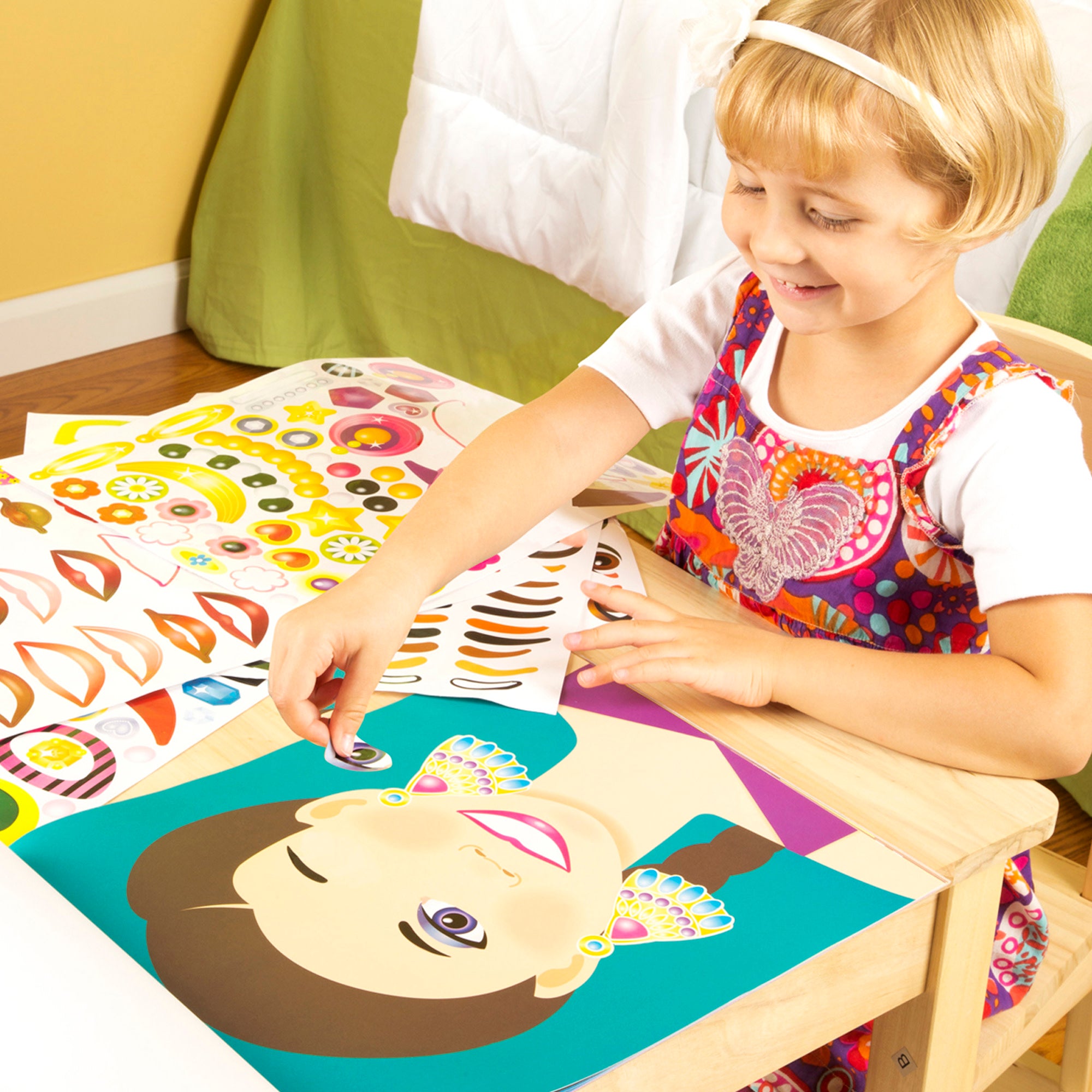 Melissa & Doug Make-a-Face Sticker Pad - Fashion Faces - Image 2