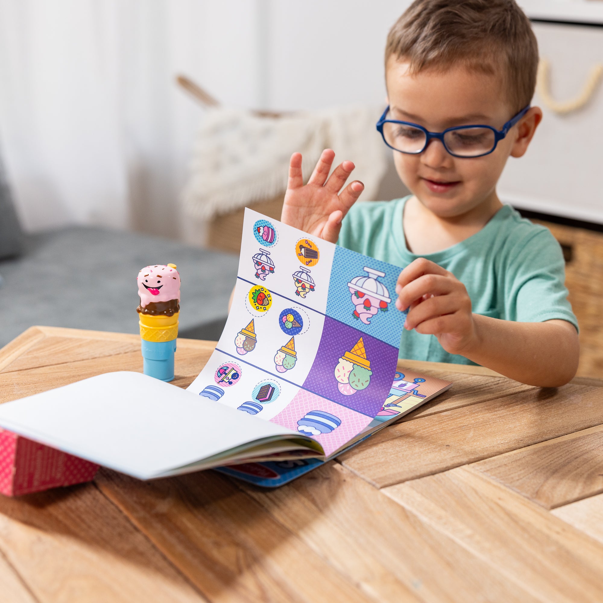 Melissa & Doug Sticker WOW!? Activity Pad & Sticker Stamper - Ice Cream - Image 2