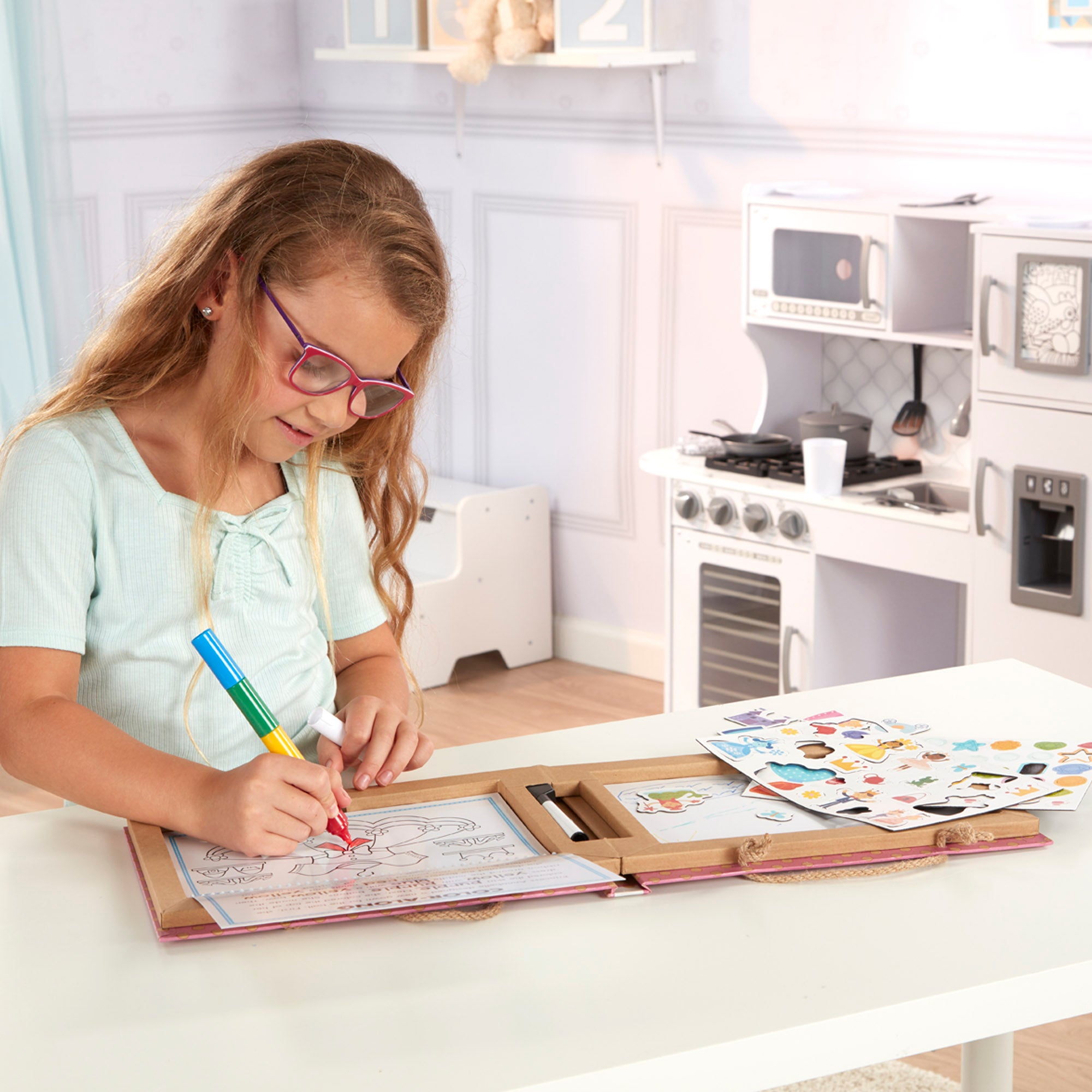 Melissa & Doug Natural Play: Play, Draw, Create Reusable Drawing & Magnet Kit ?C Princesses - Image 5