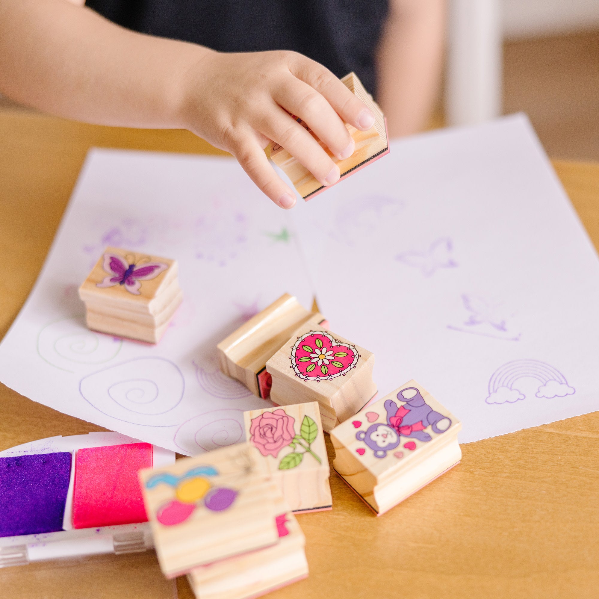 Melissa & Doug Wooden Stamp Set - Friendship - Image 5