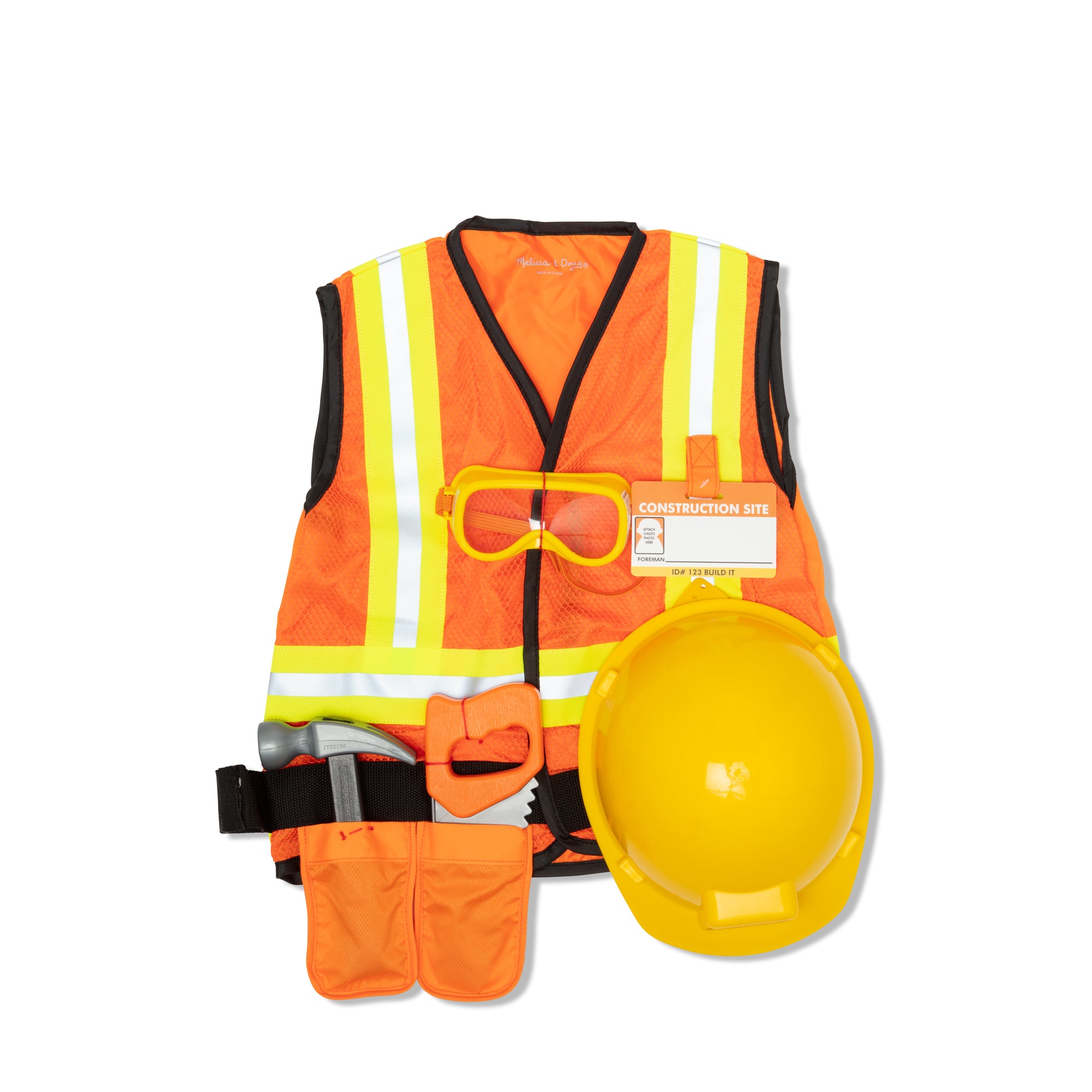 Melissa & Doug Construction Worker Costume Role Play Set - Image 4