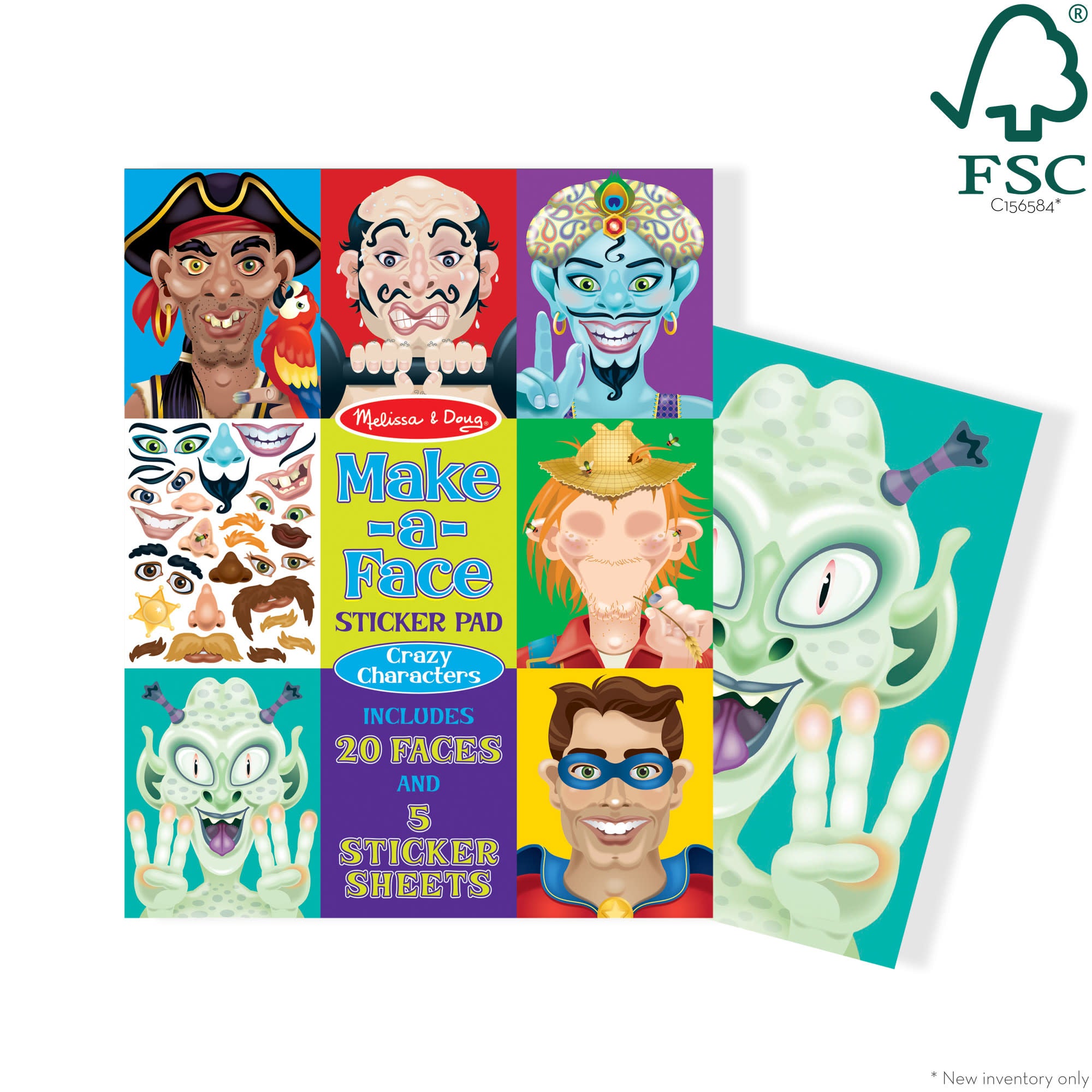 Melissa & Doug Make-a-Face Sticker Pad - Crazy Characters - Image 3