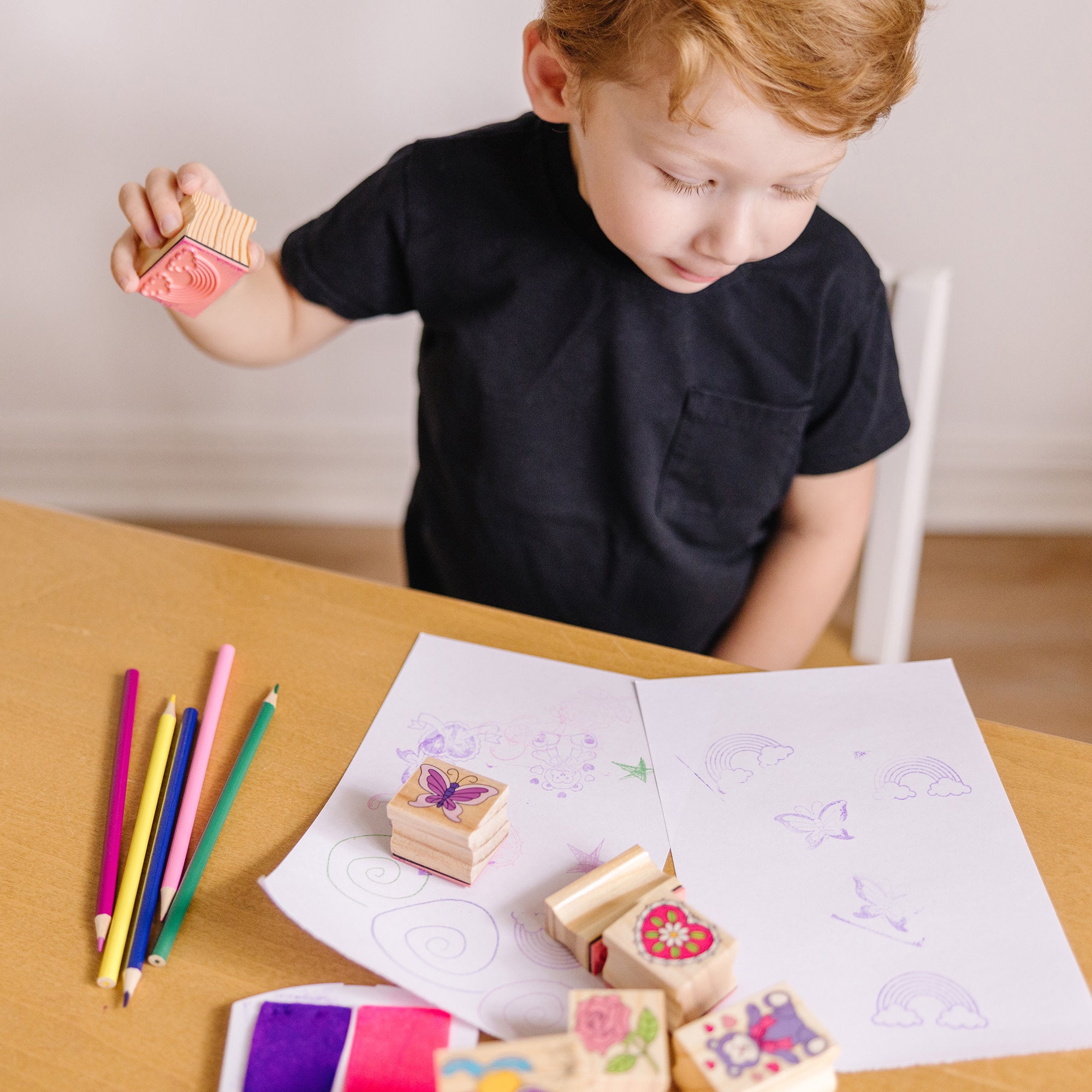 Melissa & Doug Wooden Stamp Set - Friendship - Image 2