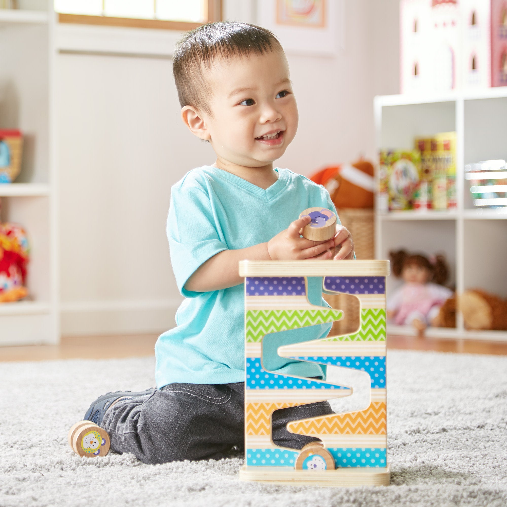 Melissa & Doug First Play Wooden Safari Zig-Zag Tower - Image 2