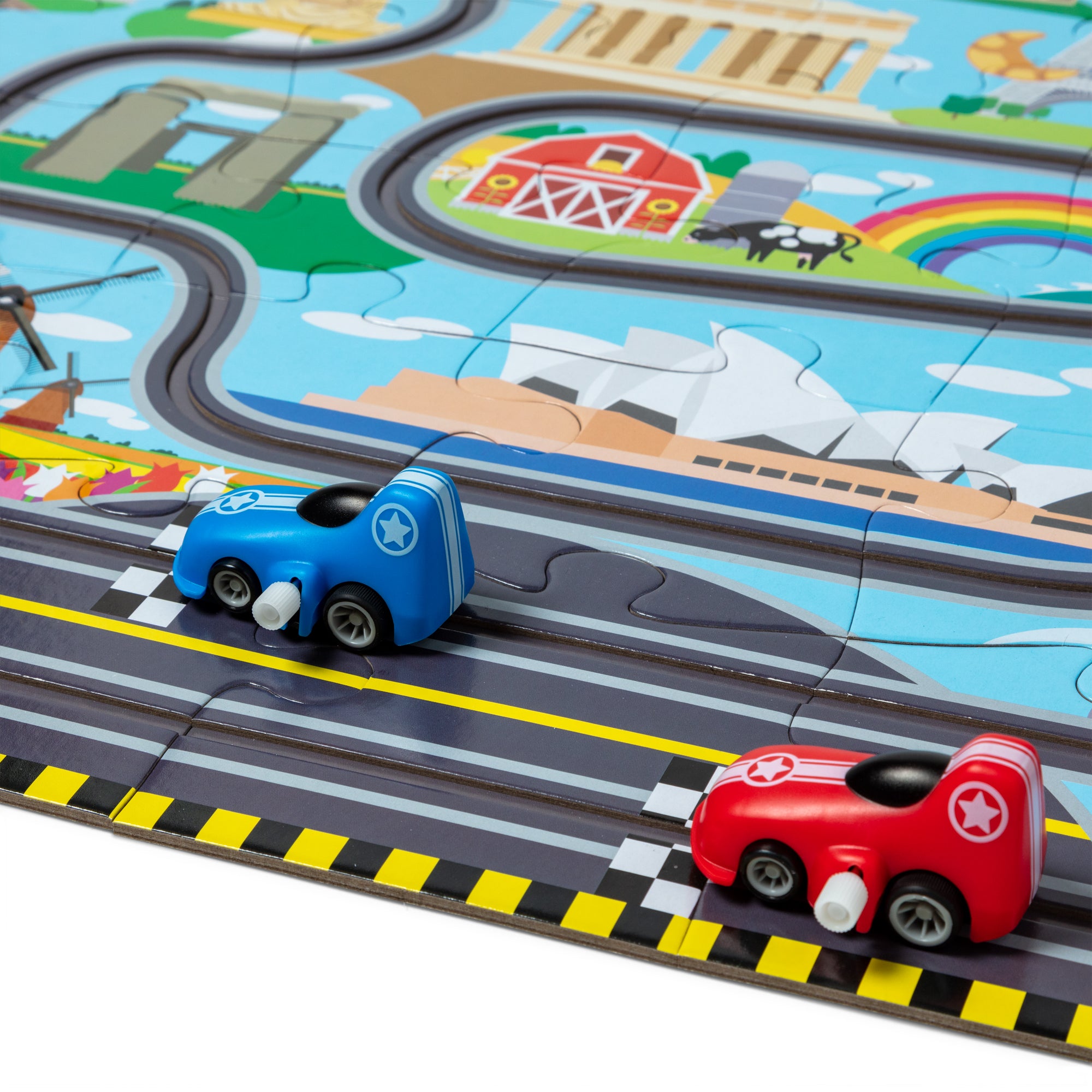 Melissa & Doug Race Around the World Tracks Floor Puzzle - 48 Pieces - Image 8