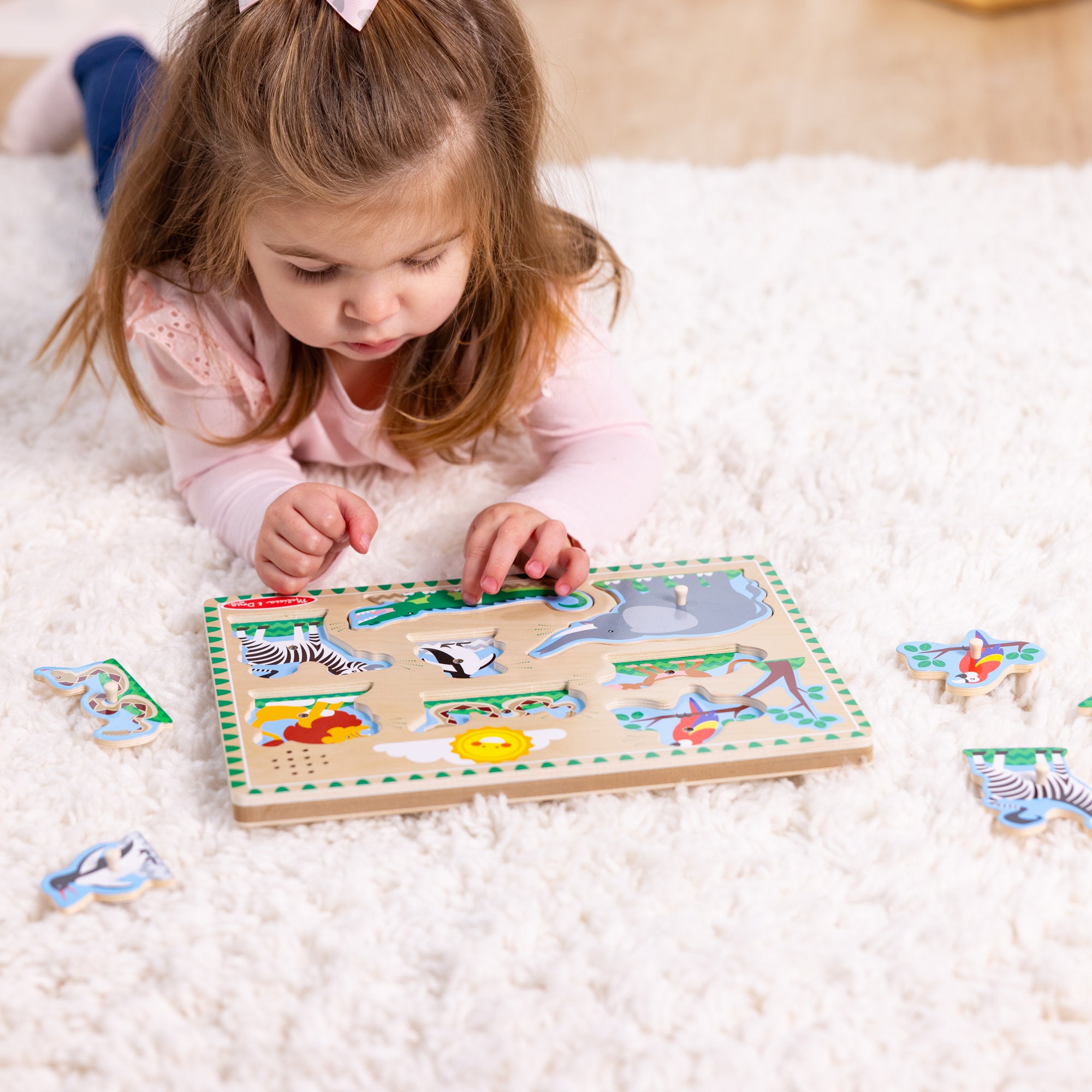 Melissa & Doug Zoo Animals Sound Puzzle - 8 Pieces - Image 5