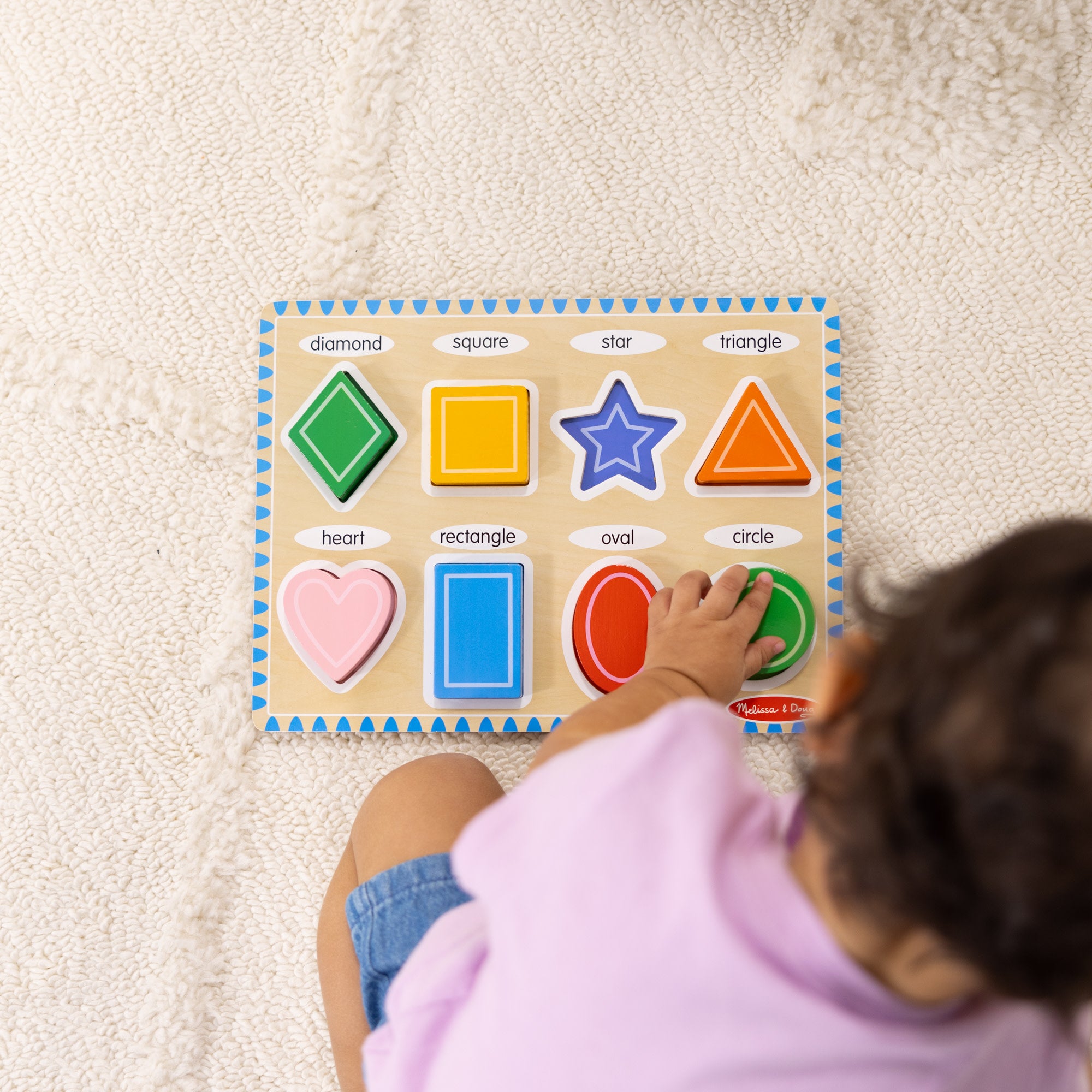 Melissa & Doug Shapes Chunky Puzzle - 8 Pieces - Image 2