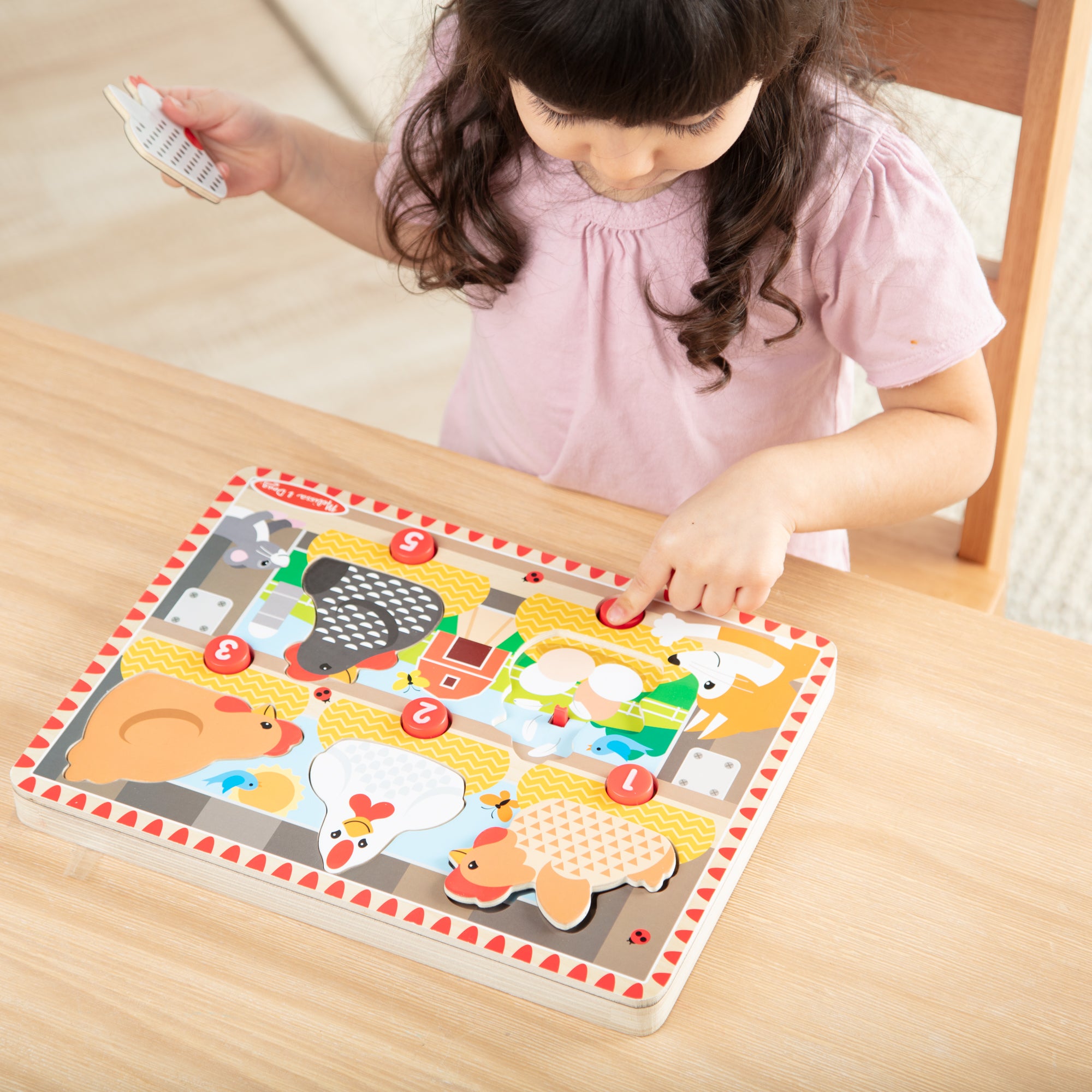Melissa & Doug Happy Hens Push to Pop Puzzle - Image 7