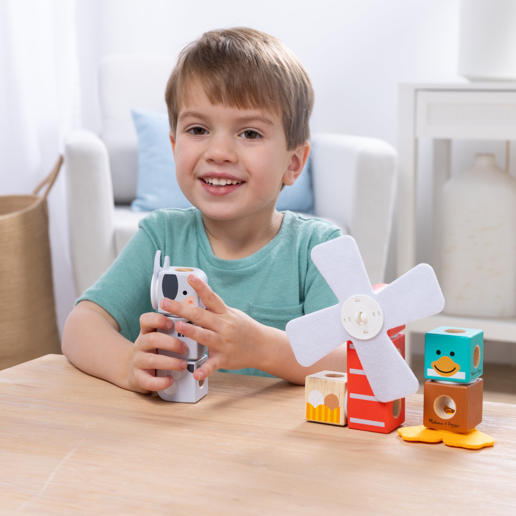 Melissa & Doug Blockables? Play Sets Farm Friends and Woodland Friends 2-Pack Bundle - Image 2