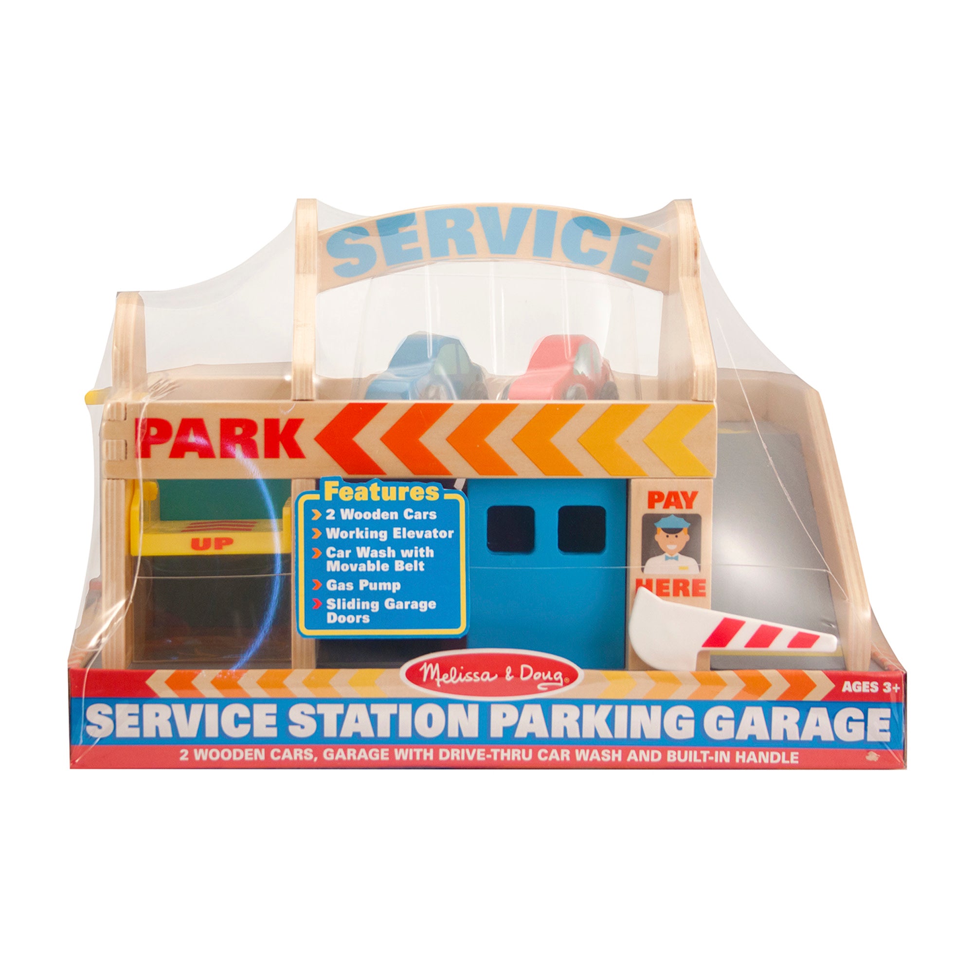 Melissa & Doug Wooden Service Station Parking Garage - Image 3