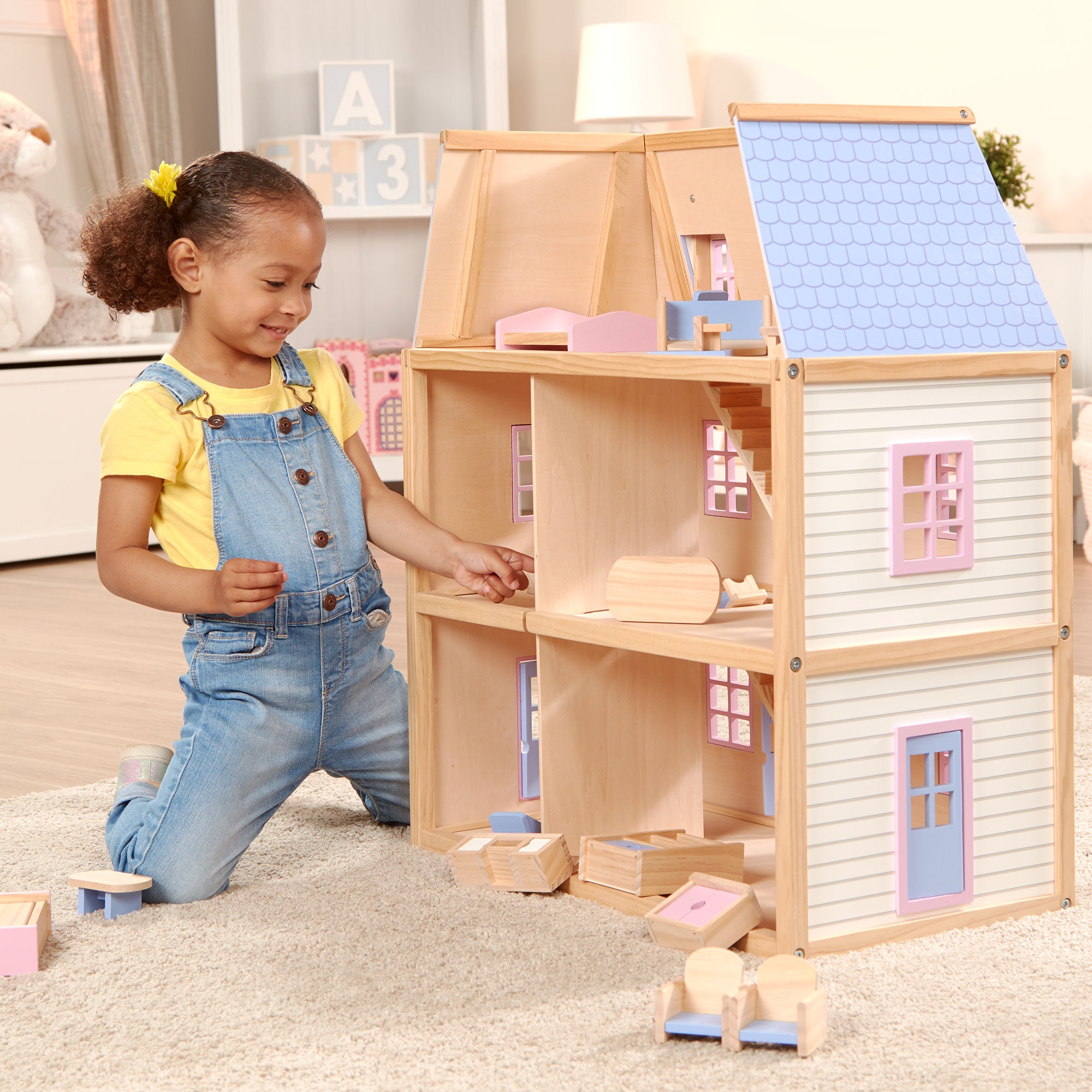 Melissa & Doug Wooden Multi-Level Dollhouse - Image 2
