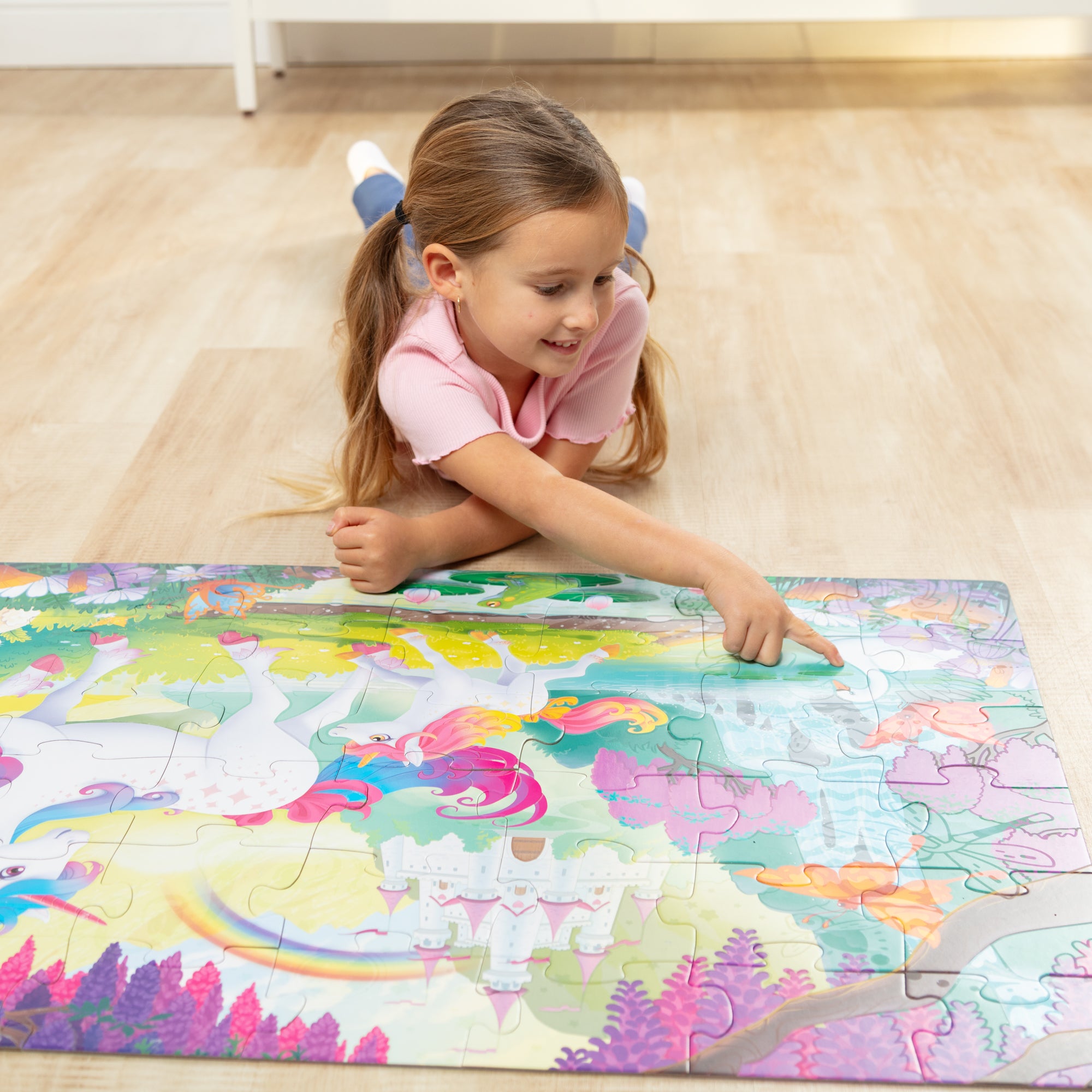 Melissa & Doug Glow-in-the-Dark Unicorn Floor Puzzle - 48 Pieces - Image 5