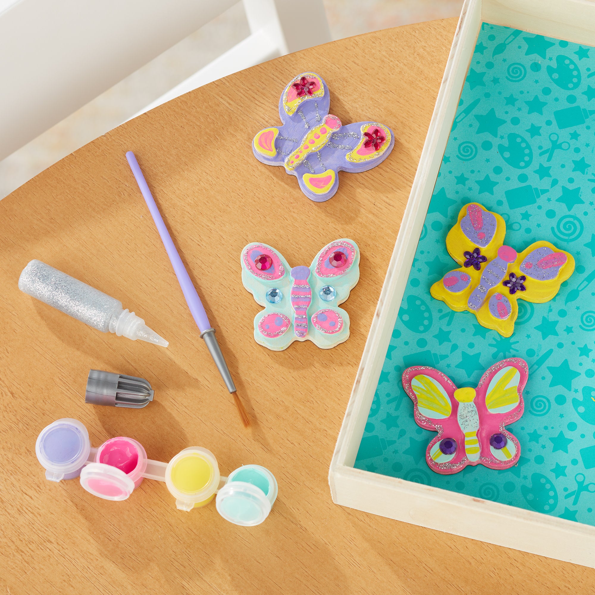 Melissa & Doug Created by Me! Wooden Butterfly Magnets Craft Kit - Image 9