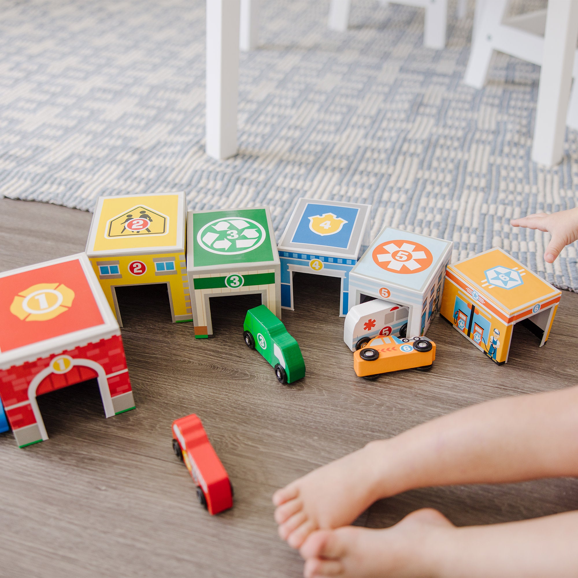 Melissa & Doug Nesting & Sorting Buildings & Vehicles - Image 7
