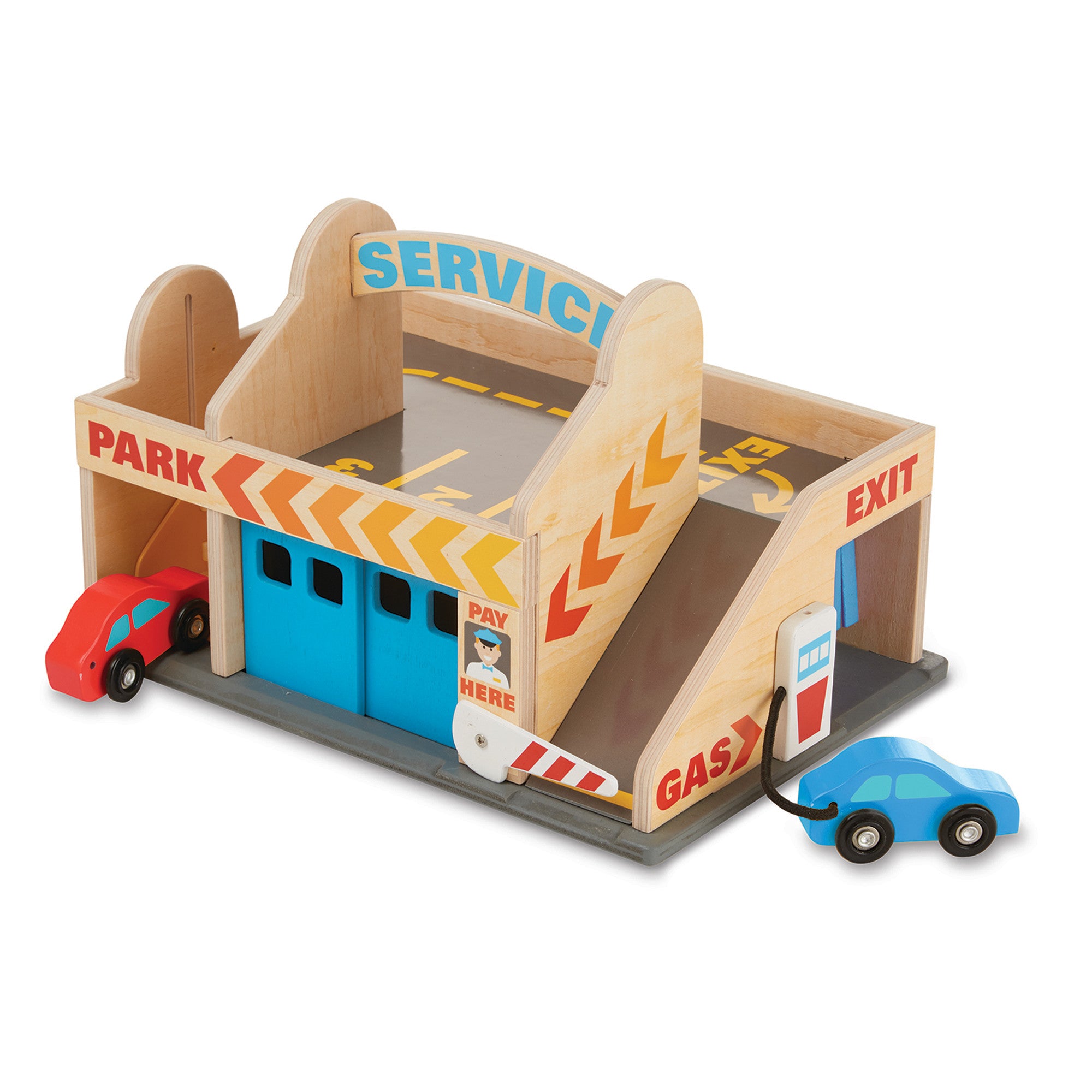 Melissa & Doug Wooden Service Station Parking Garage - Image 9