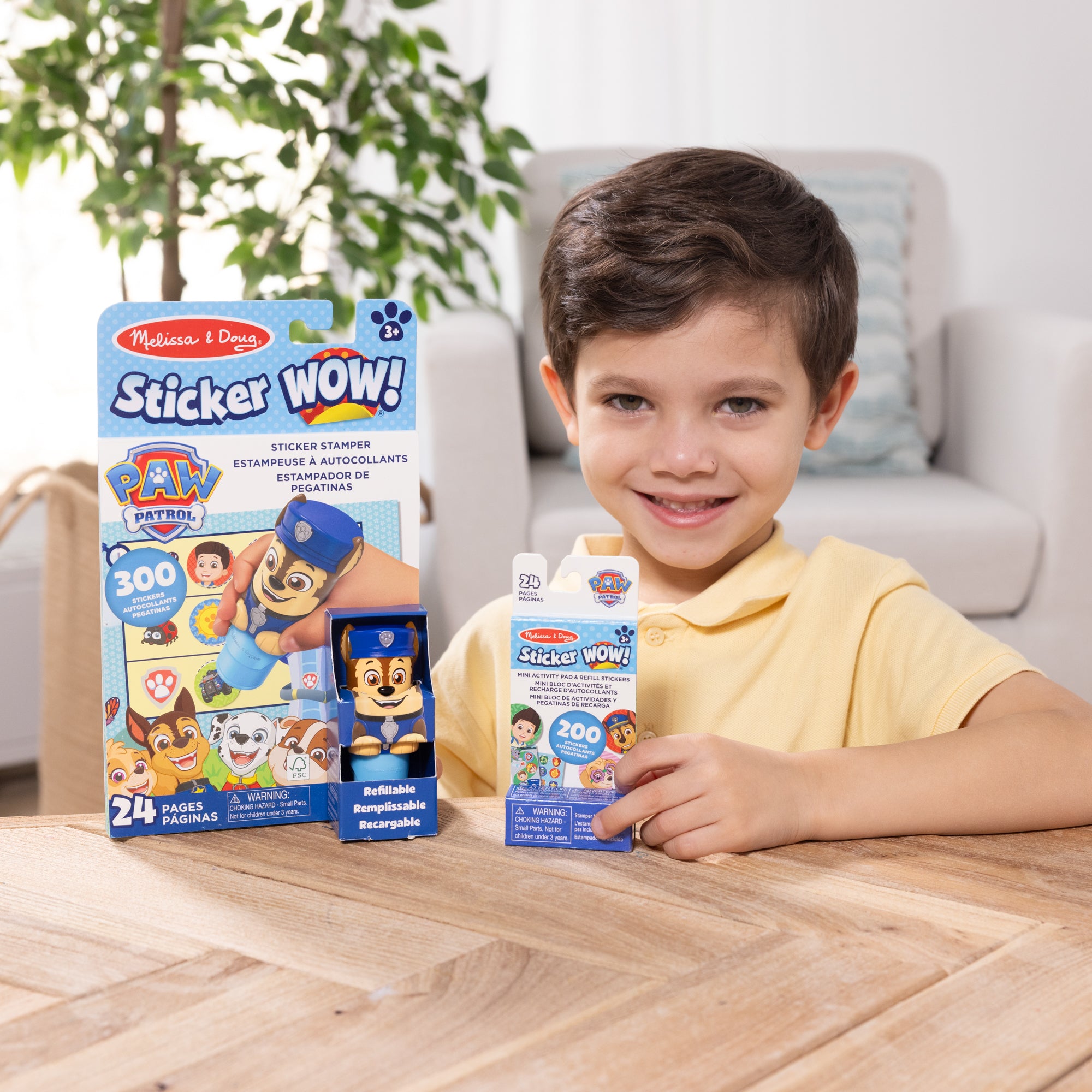 Melissa & Doug Sticker WOW!? PAW Patrol Chase Bundle: Activity Pad & Sticker Stamper + Mini Activity Pad and 200 Refill Stickers - Image 2