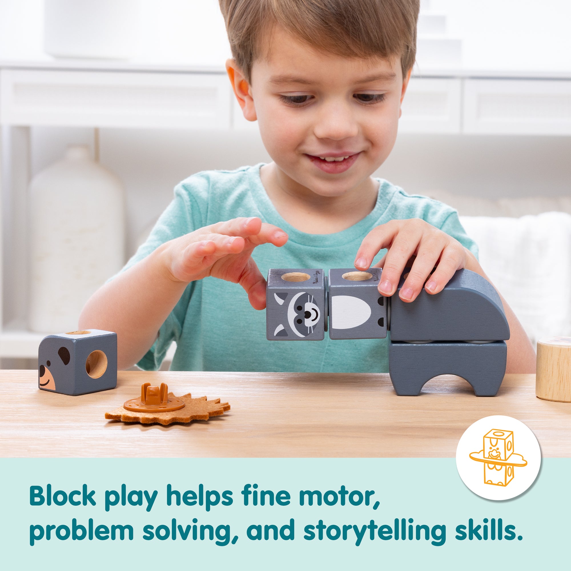 Melissa & Doug Blockables? Woodland Friends Play Set - Image 5