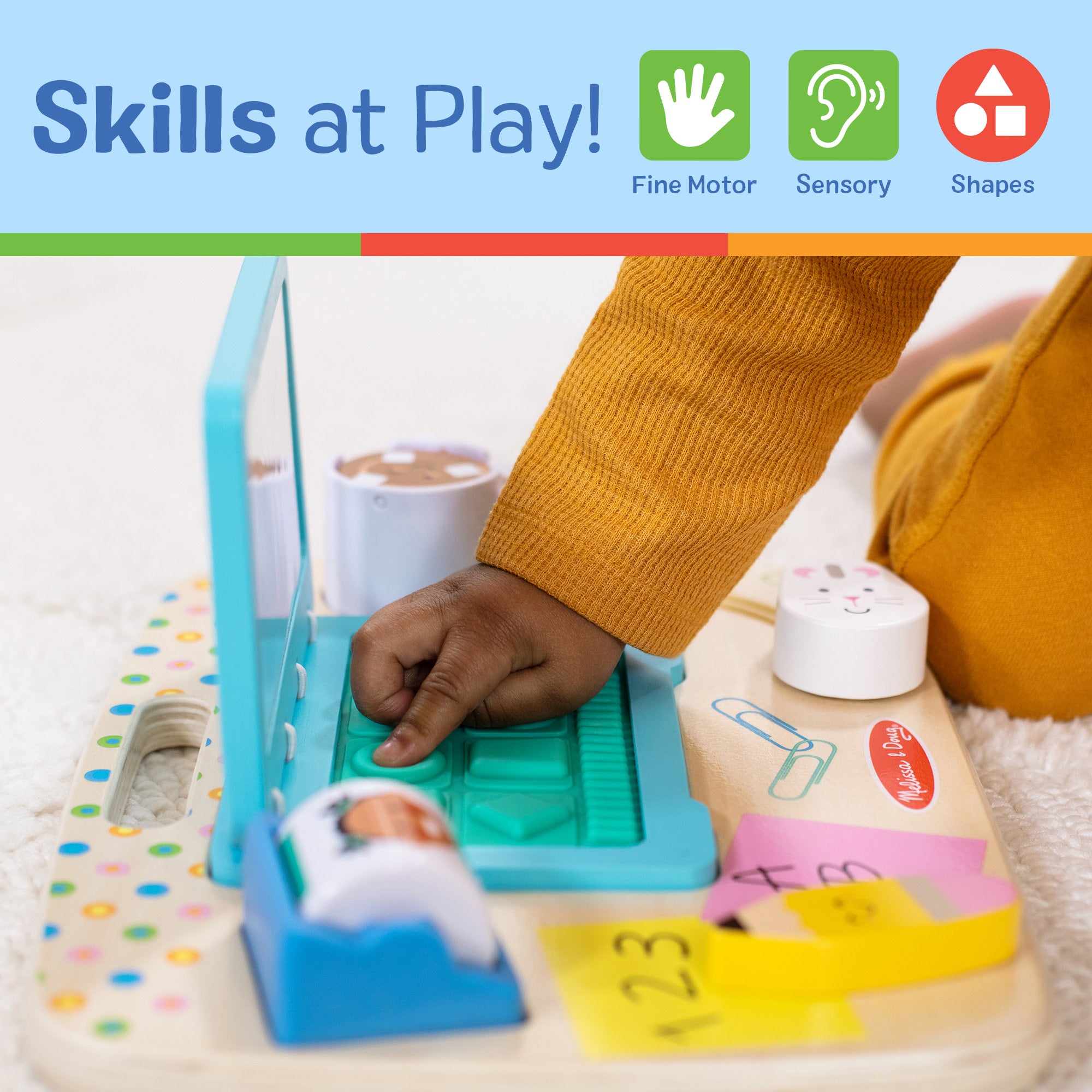 Melissa & Doug Wooden Work & Play Desktop Activity Board - Image 5