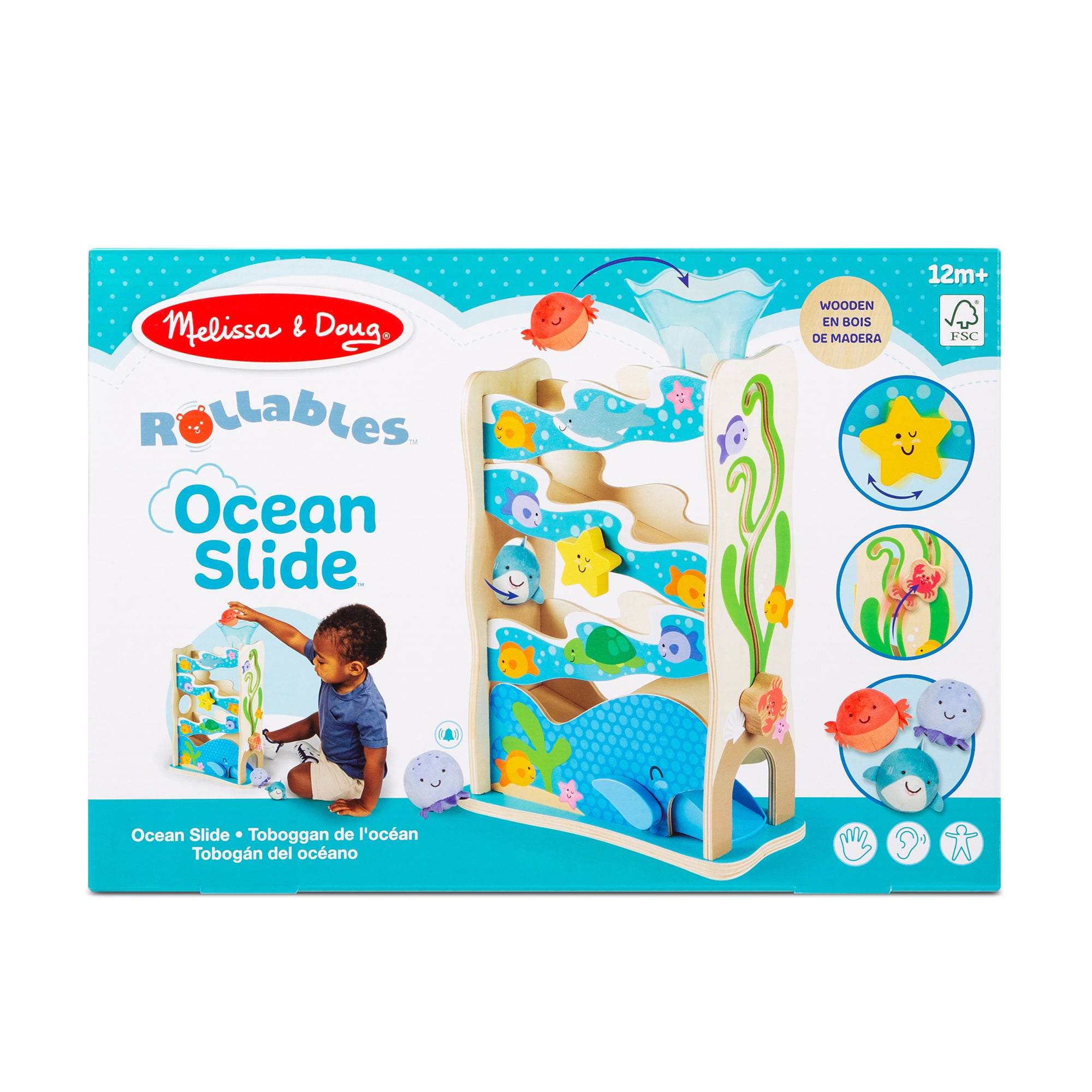 Melissa & Doug Rollables Wooden Ocean Slide - Image 3