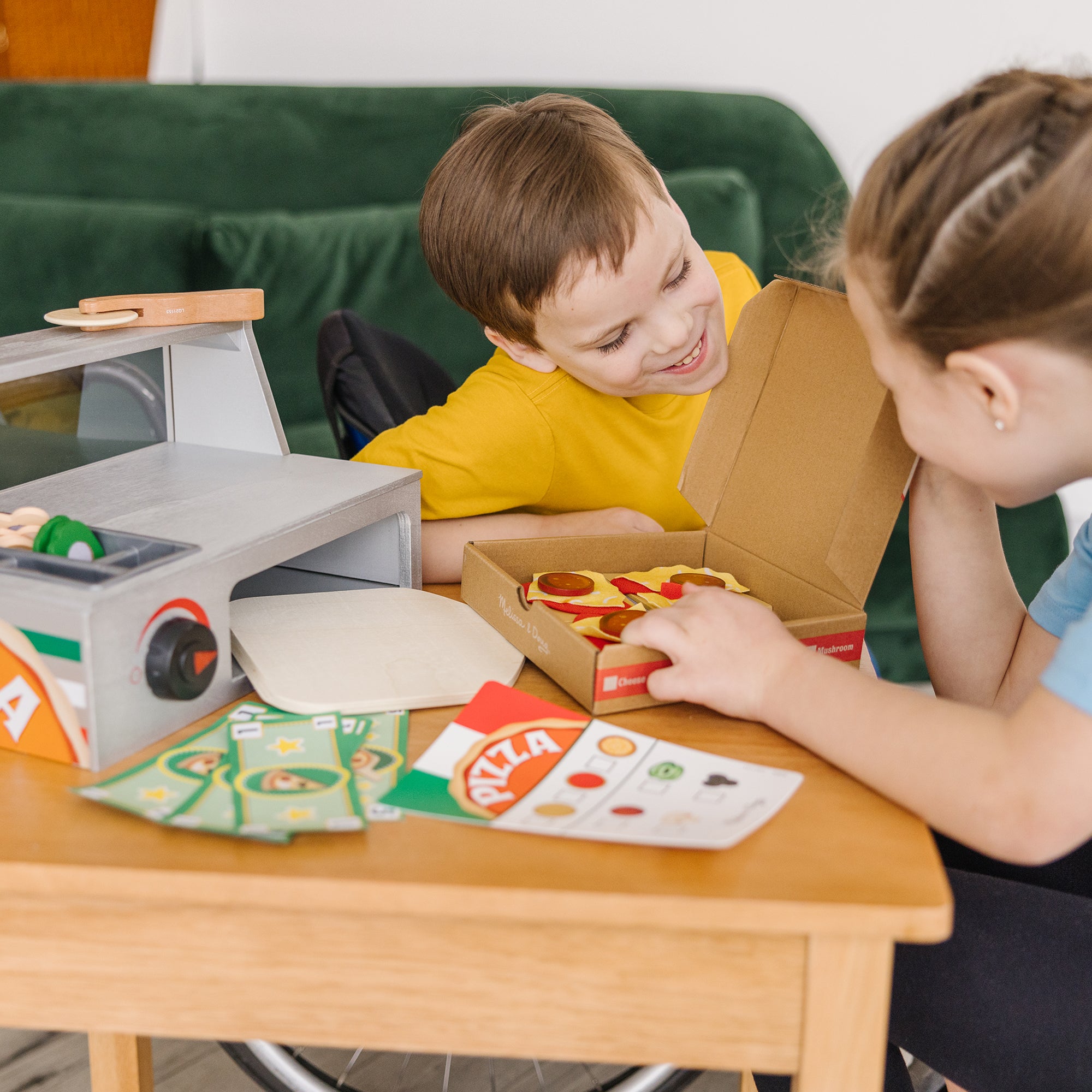 Melissa & Doug Top & Bake Pizza Counter - Wooden Play Food - Image 2