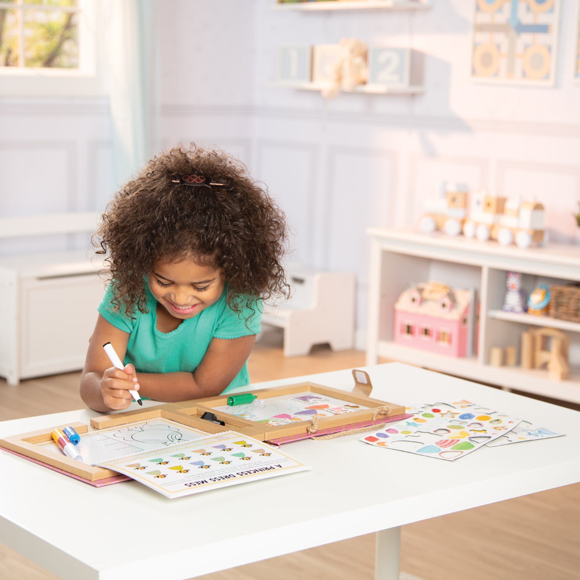 Melissa & Doug Natural Play: Play, Draw, Create Reusable Drawing & Magnet Kit ?C Princesses - Image 10