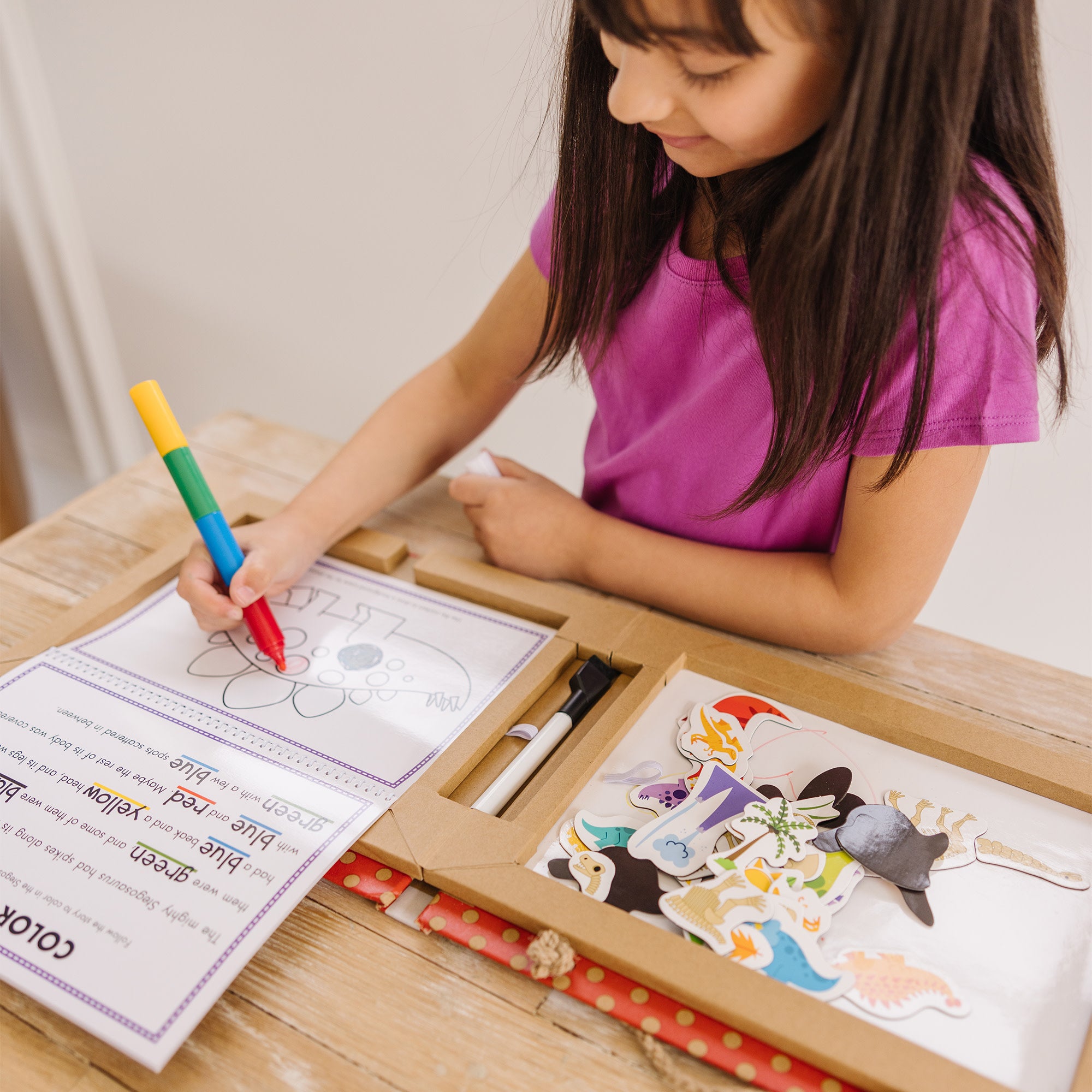 Melissa & Doug Natural Play: Play, Draw, Create Reusable Drawing & Magnet Kit ?C Dinosaurs - Image 8