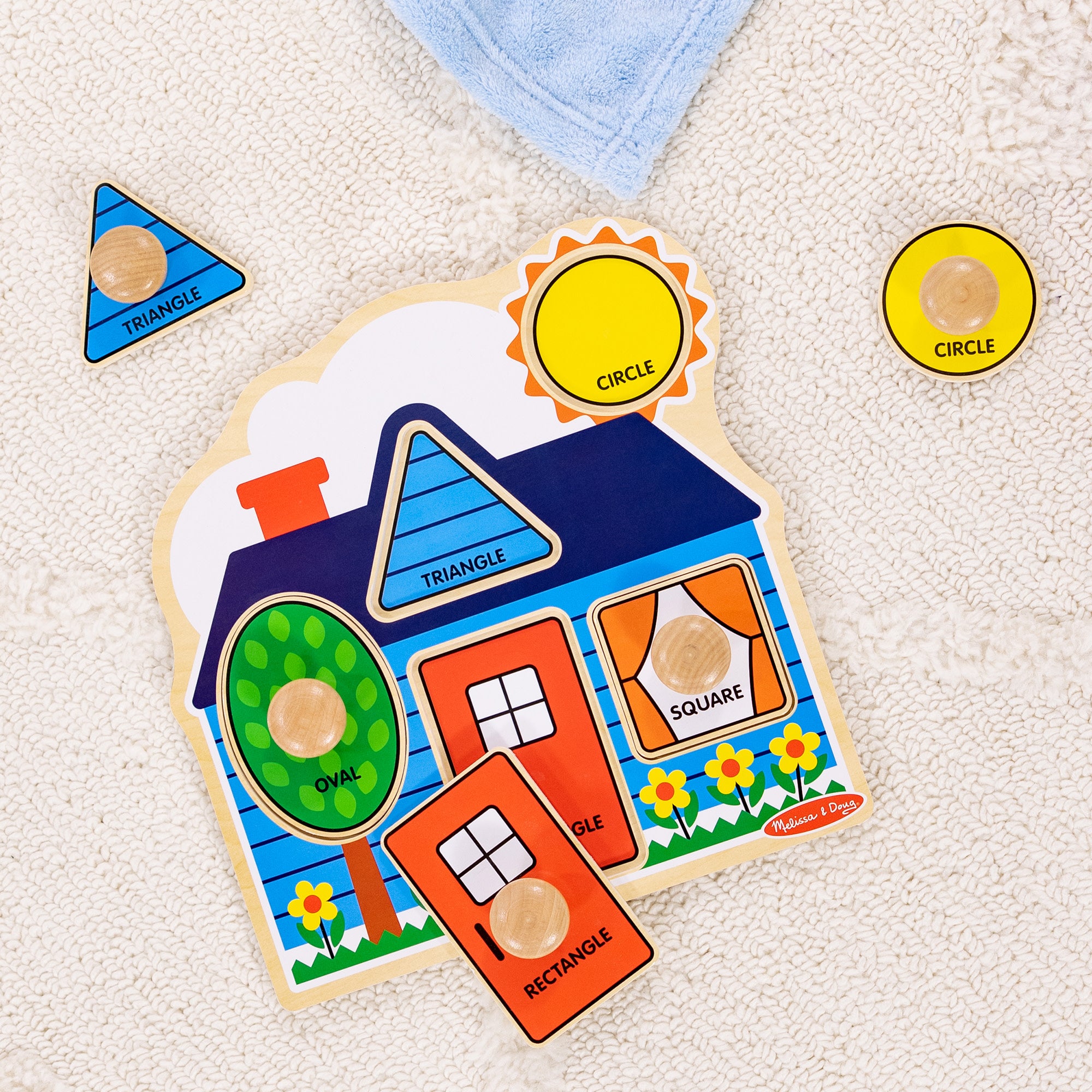 Melissa & Doug First Shapes Jumbo Peg Puzzle - 5 Pieces - Image 9