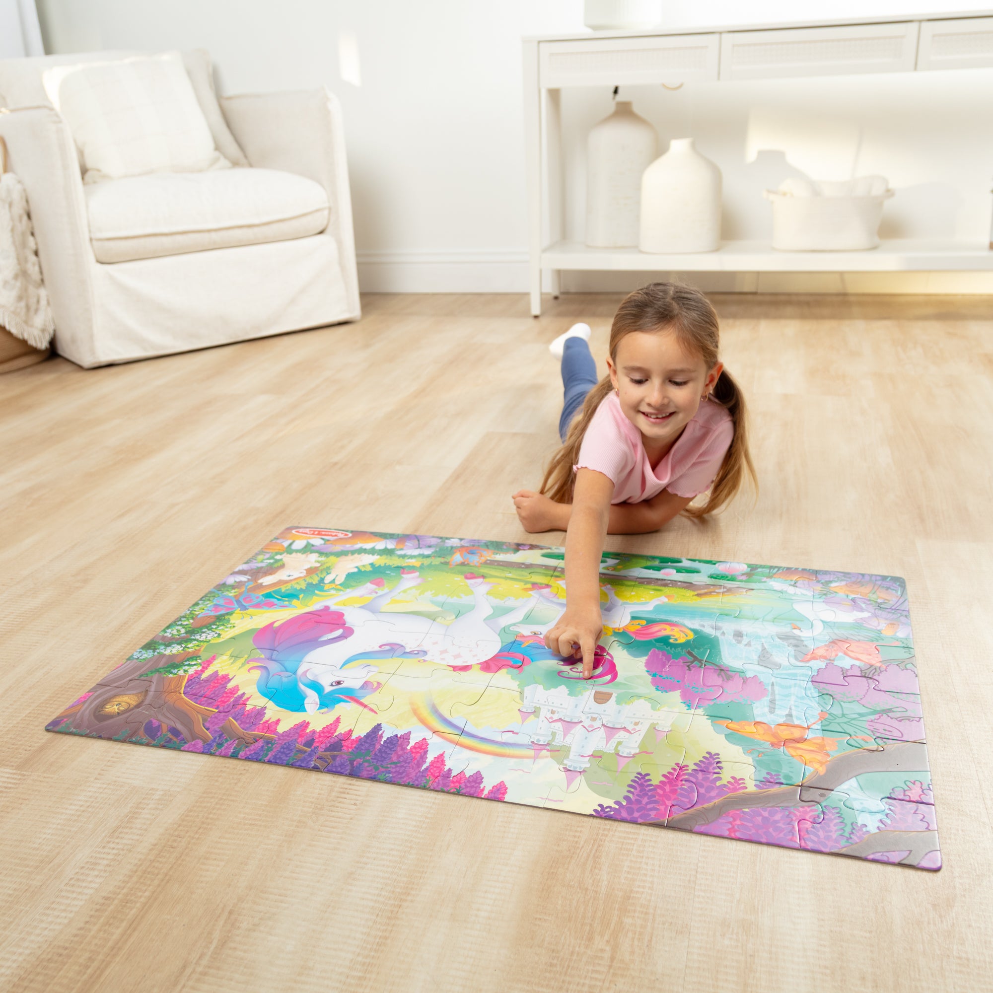 Melissa & Doug Glow-in-the-Dark Unicorn Floor Puzzle - 48 Pieces - Image 7