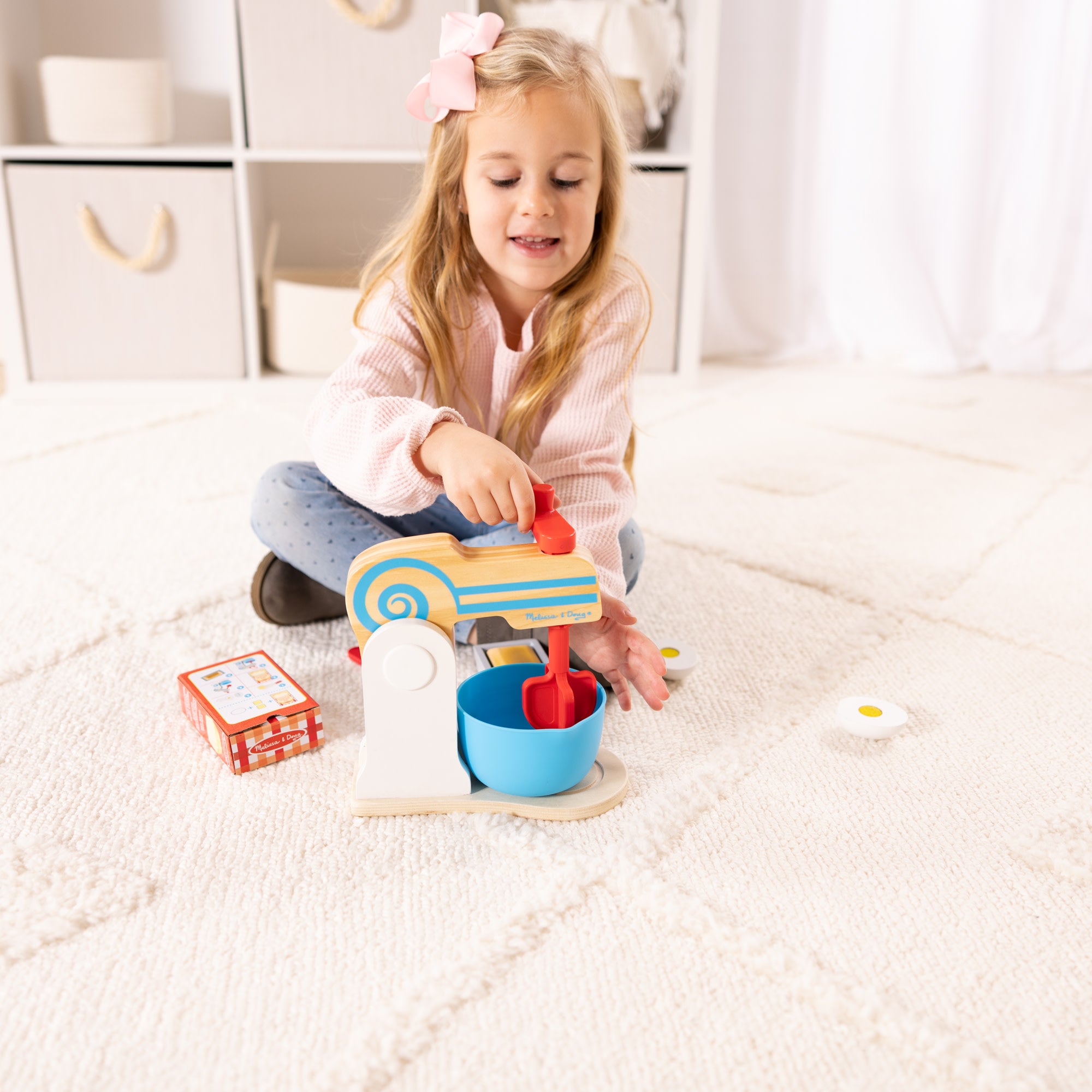 Melissa & Doug Wooden Make-a-Cake Mixer Set - Image 8