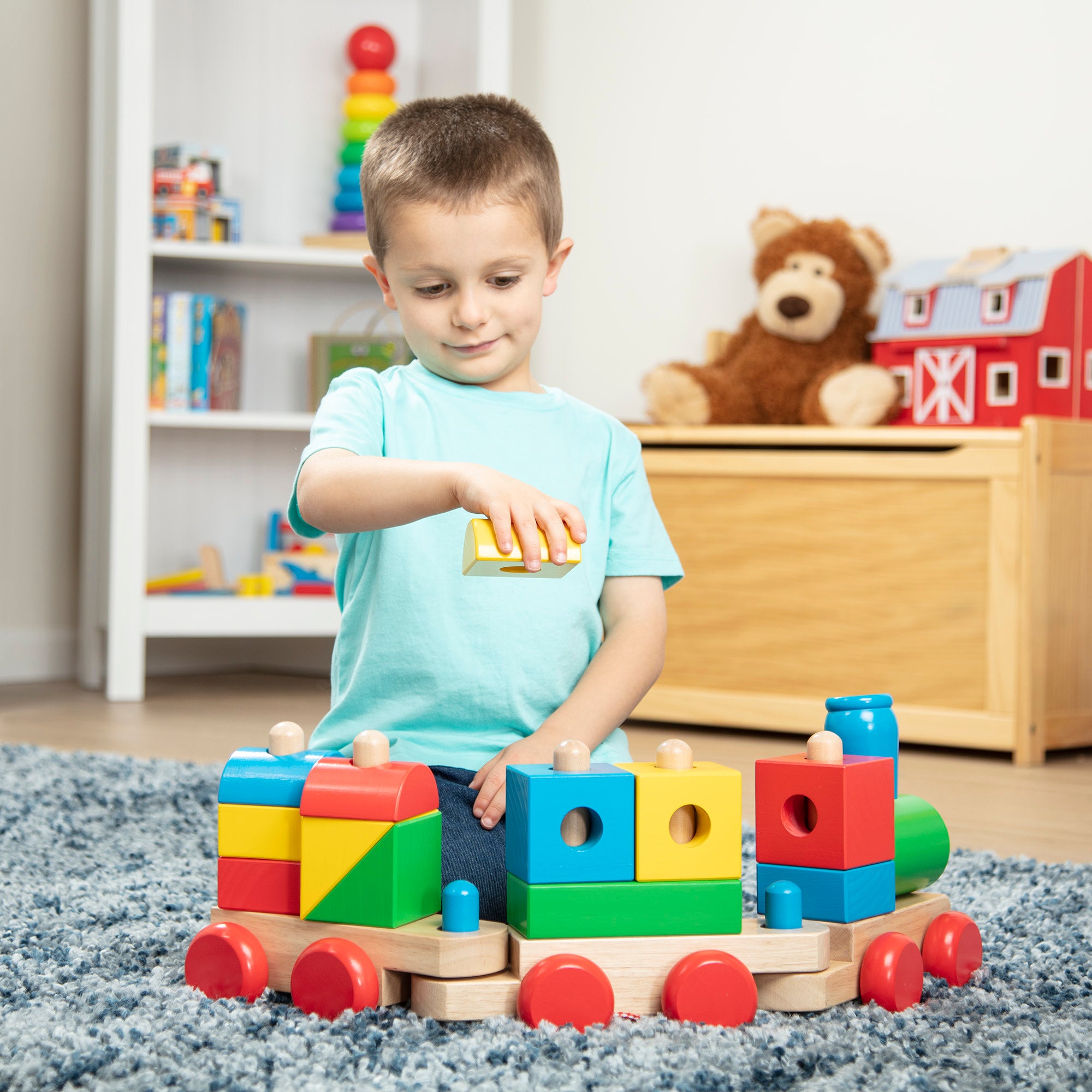 Melissa & Doug Jumbo Wooden Stacking Train ?C Classic - Image 7