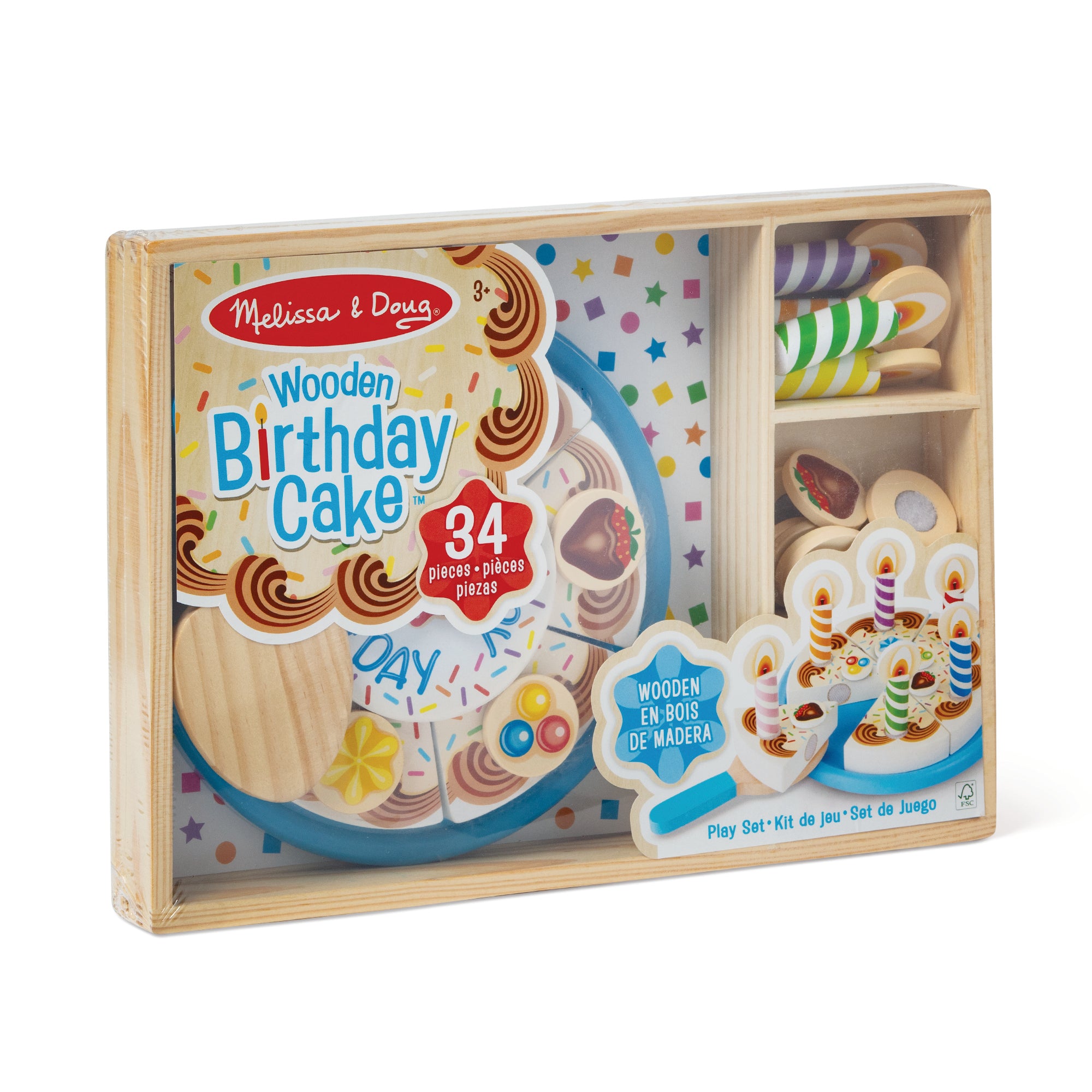 Melissa & Doug Wooden Birthday Cake Play Set - Image 3