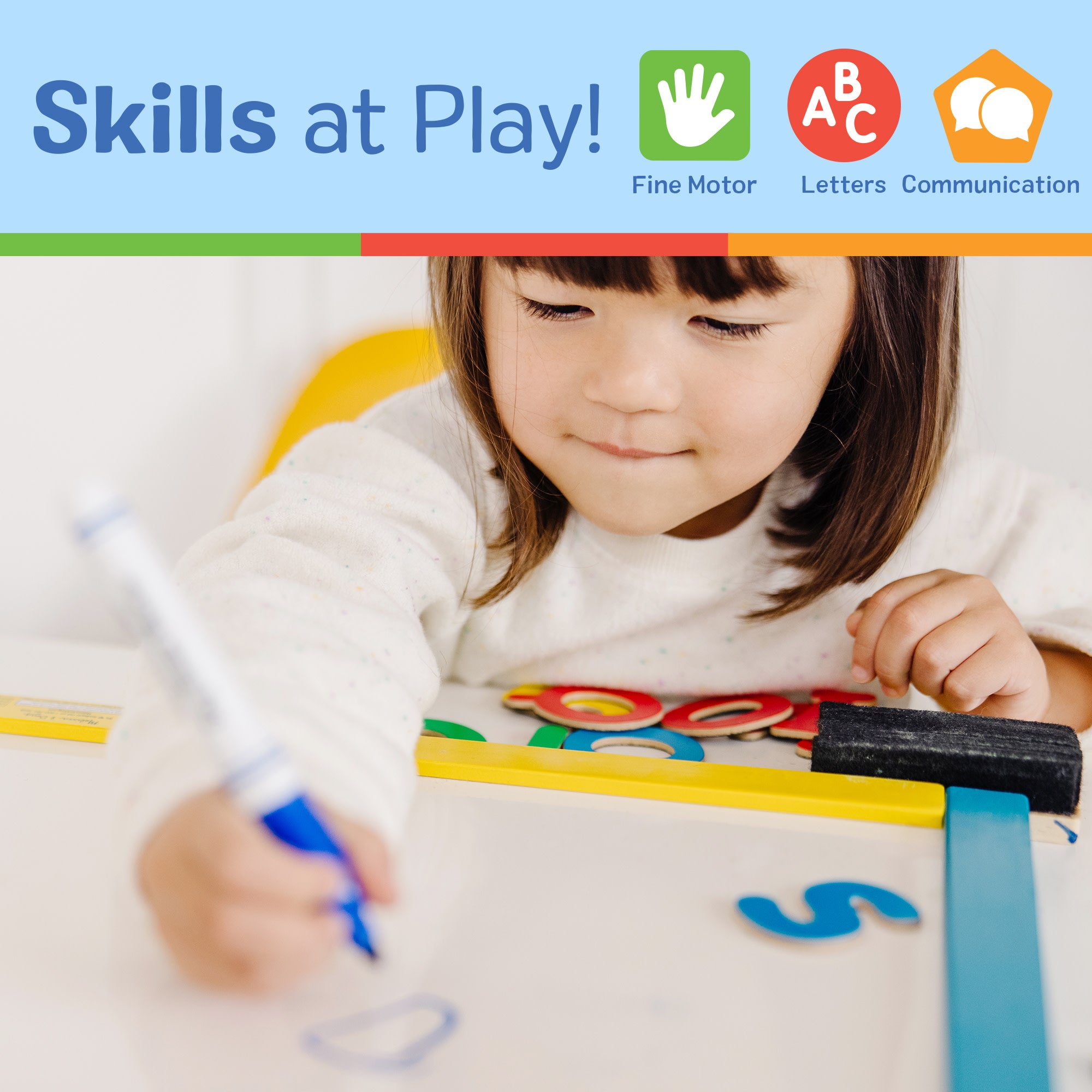 Melissa & Doug Magnetic Chalkboard & Dry-Erase Board (Uppercase) - Image 10