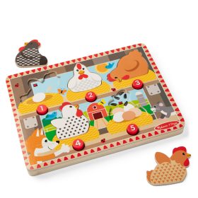 Melissa & Doug Happy Hens Push to Pop Puzzle
