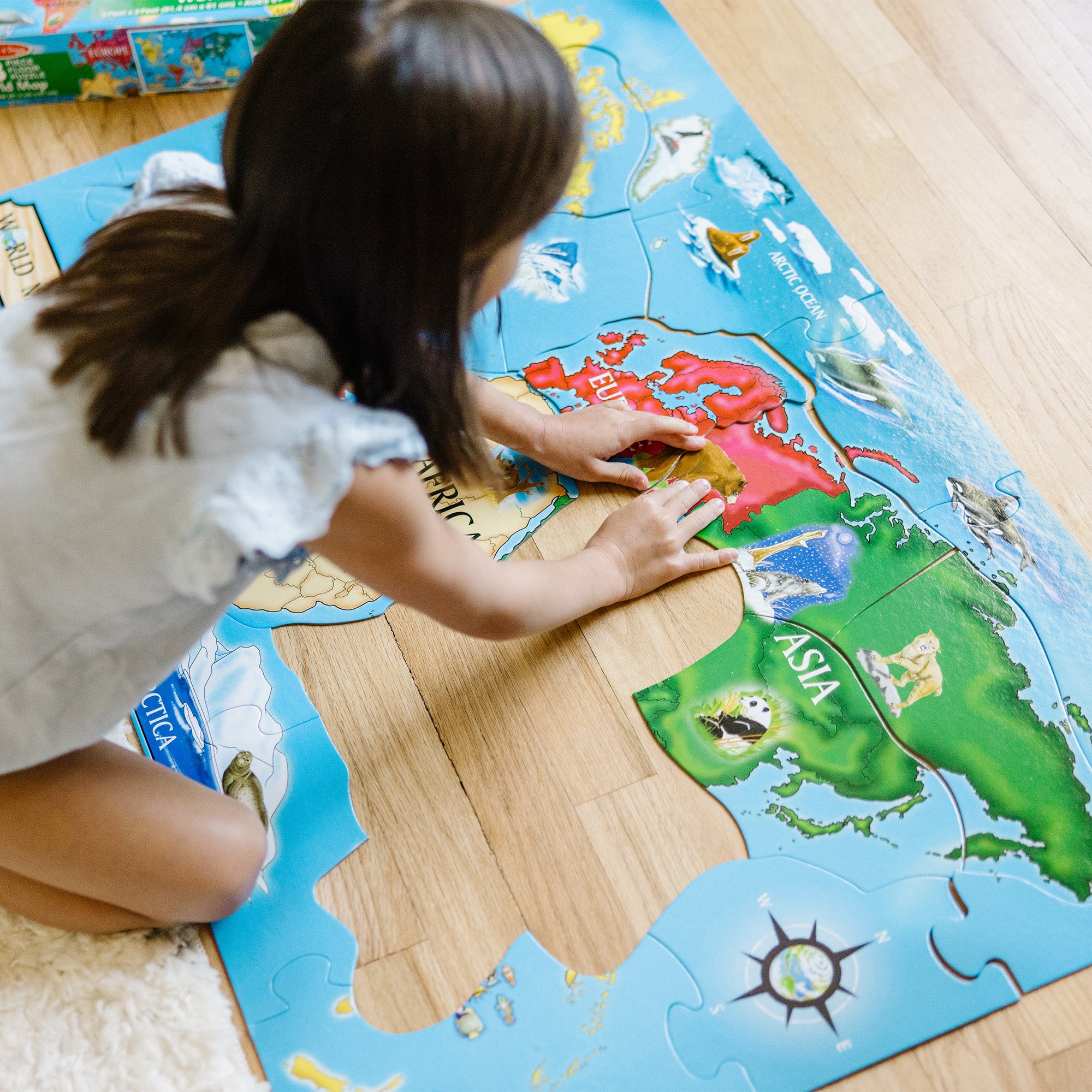 Melissa & Doug World Map Floor Puzzle - 33 Pieces - Image 5