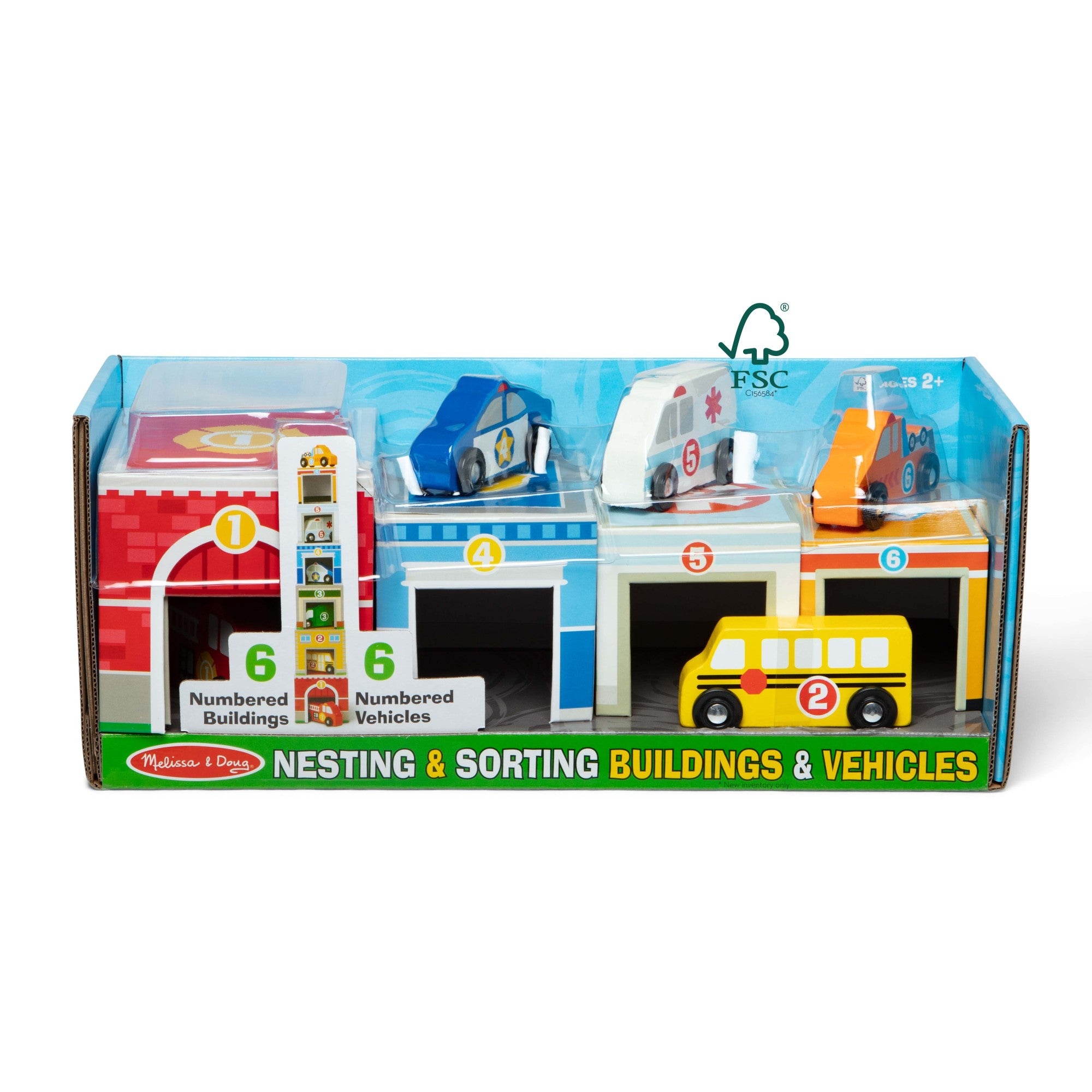 Melissa & Doug Nesting & Sorting Buildings & Vehicles - Image 3