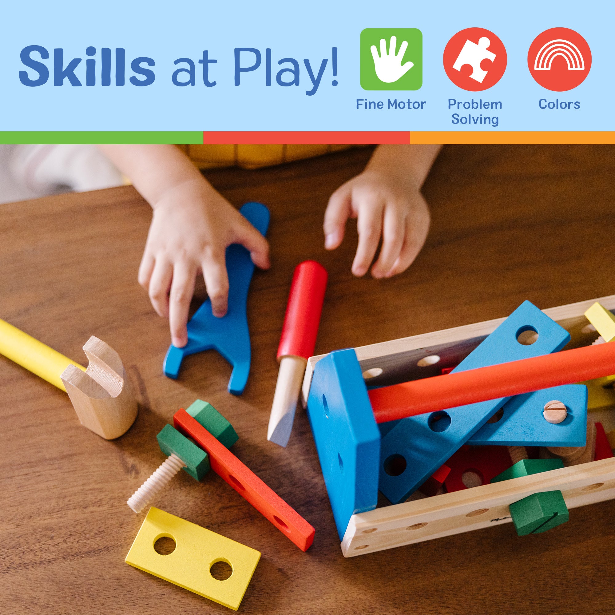 Melissa & Doug Wooden Take-Along Tool Kit - Image 5