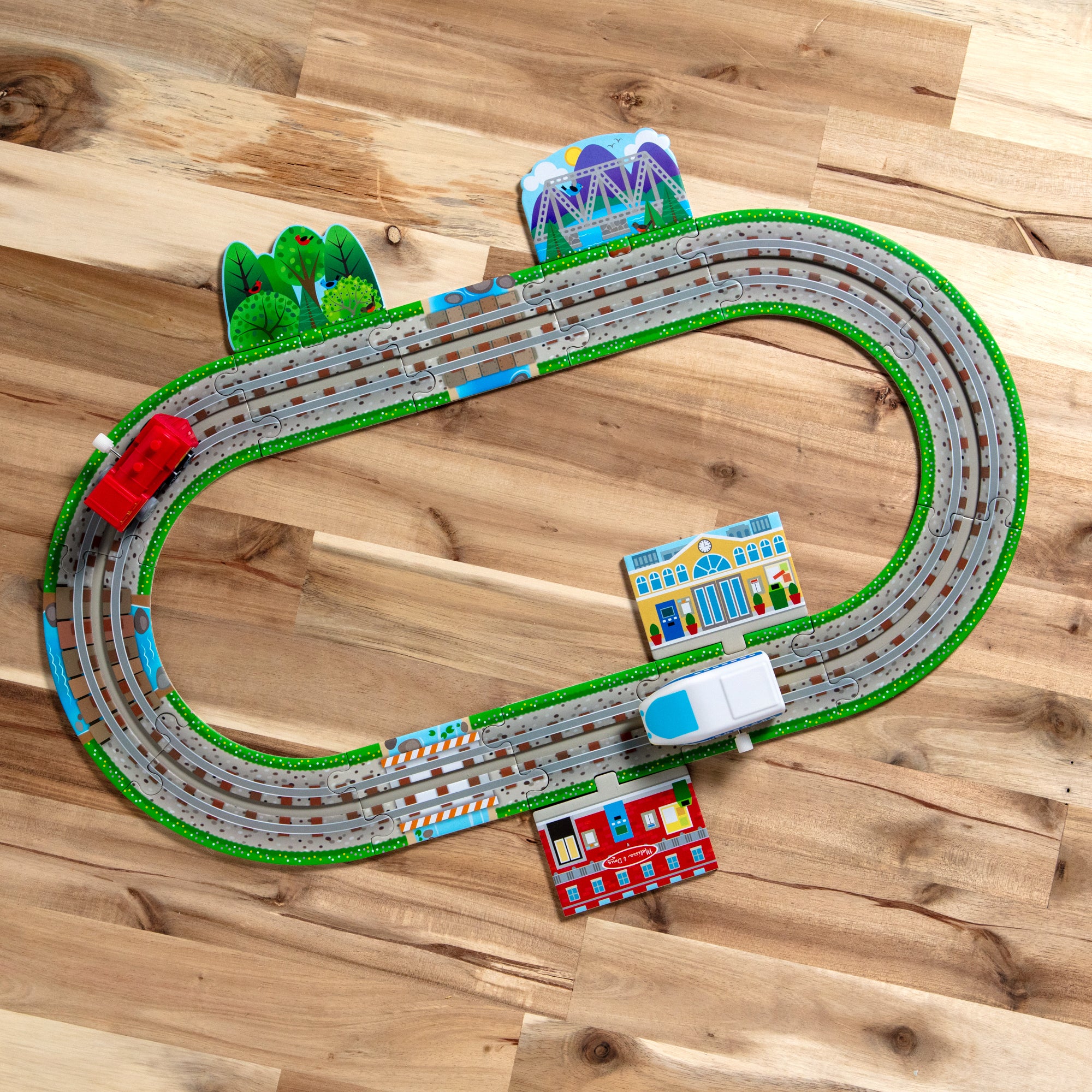 Melissa & Doug Design Your Own Railroad Floor Puzzle - Image 7