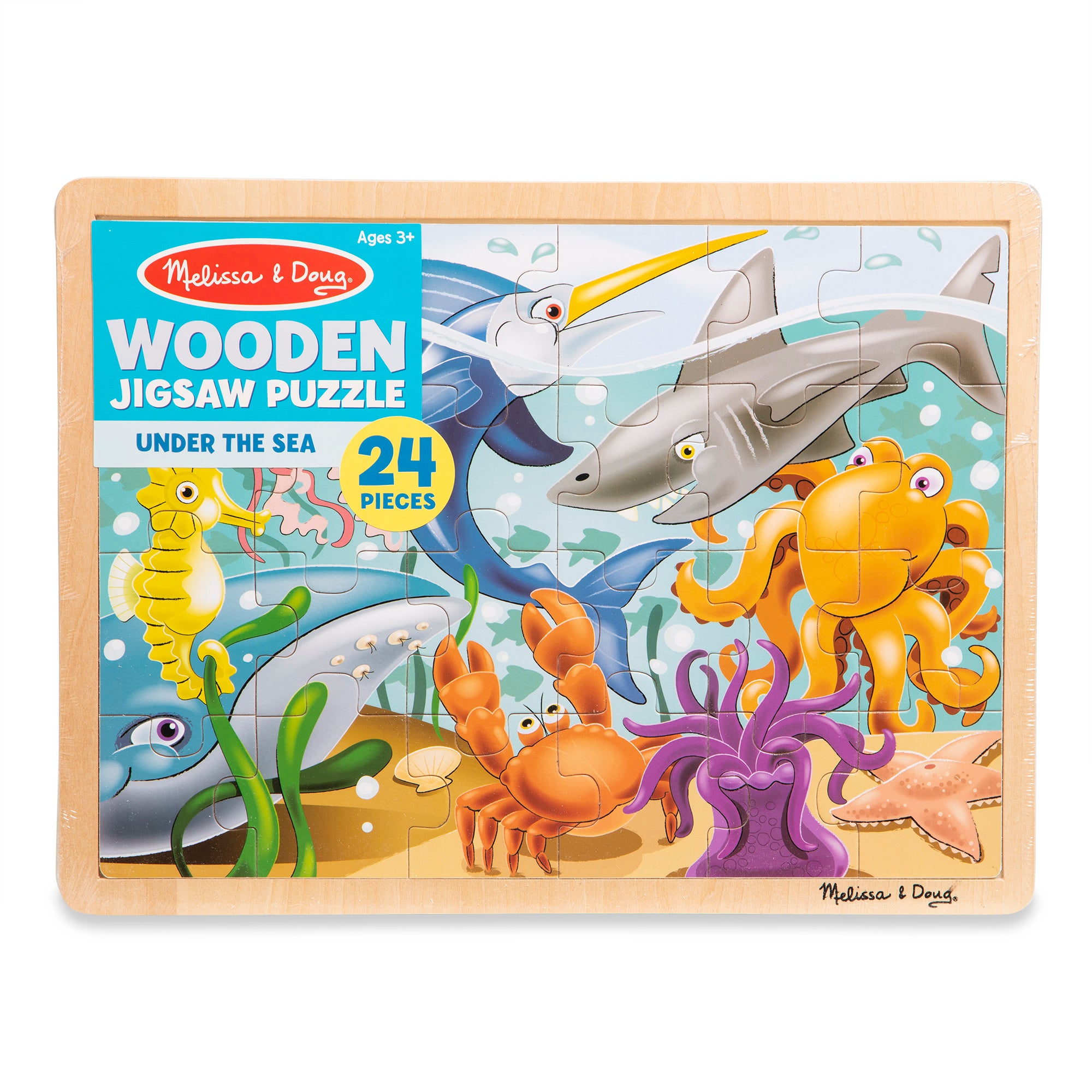 Melissa & Doug Wooden Jigsaw Puzzle - Under the Sea - 24 Pieces