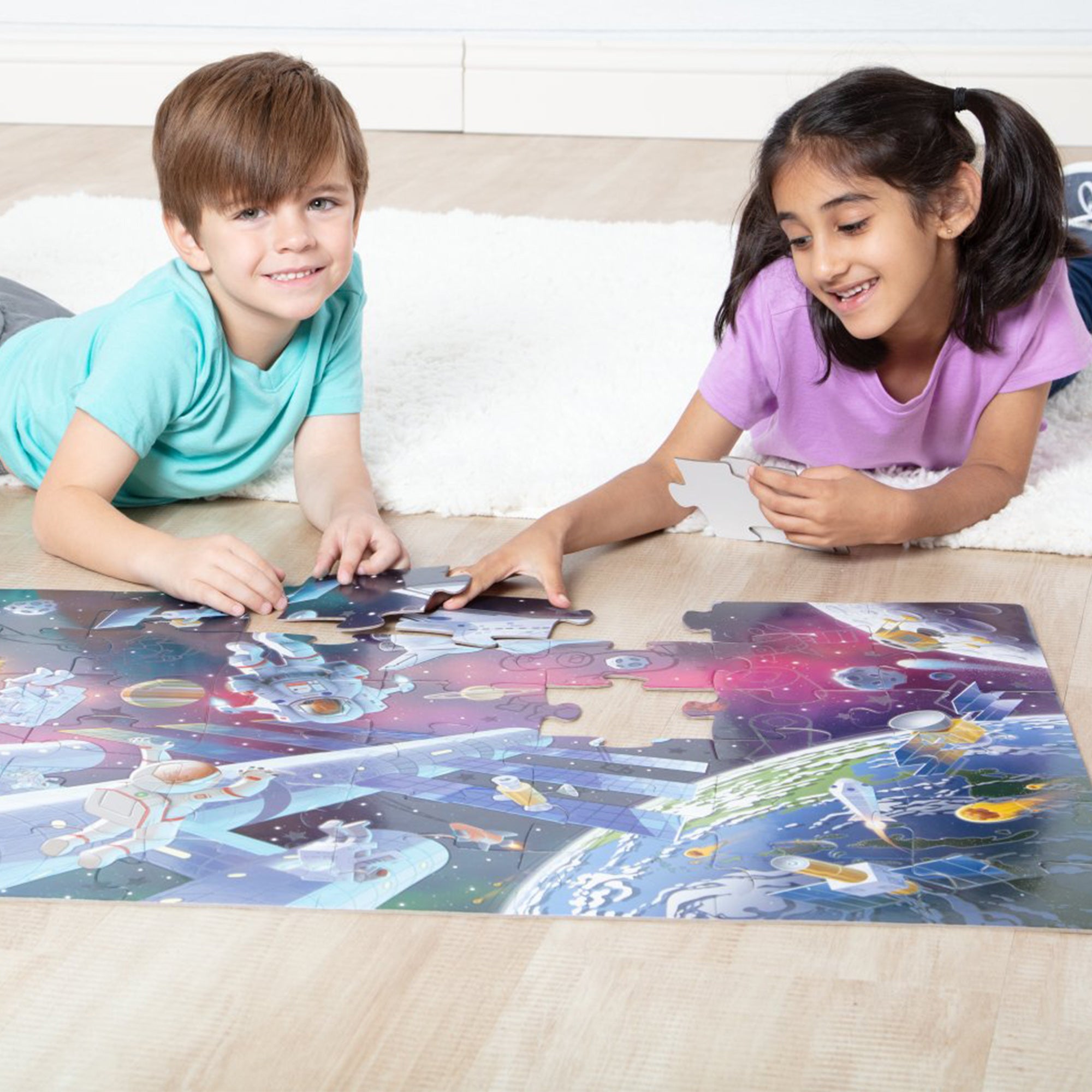 Melissa & Doug Outer Space Glow-in-the-Dark Floor Puzzle ?C 48 Pieces - Image 7