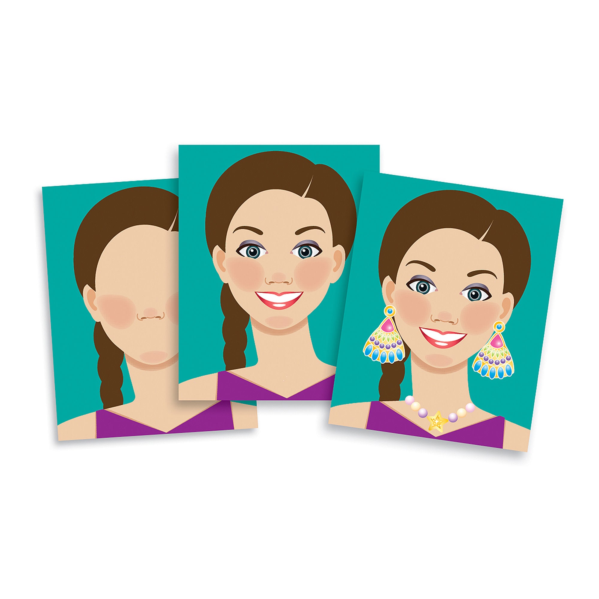 Melissa & Doug Make-a-Face Sticker Pad - Fashion Faces - Image 4