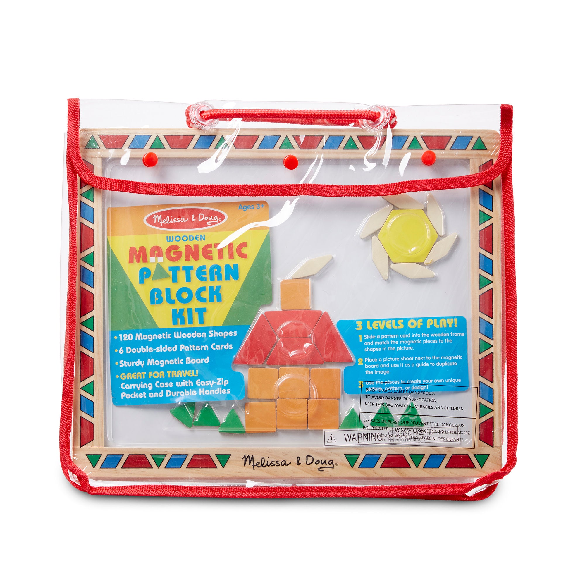 Melissa & Doug Wooden Magnetic Pattern Block Kit - Image 3