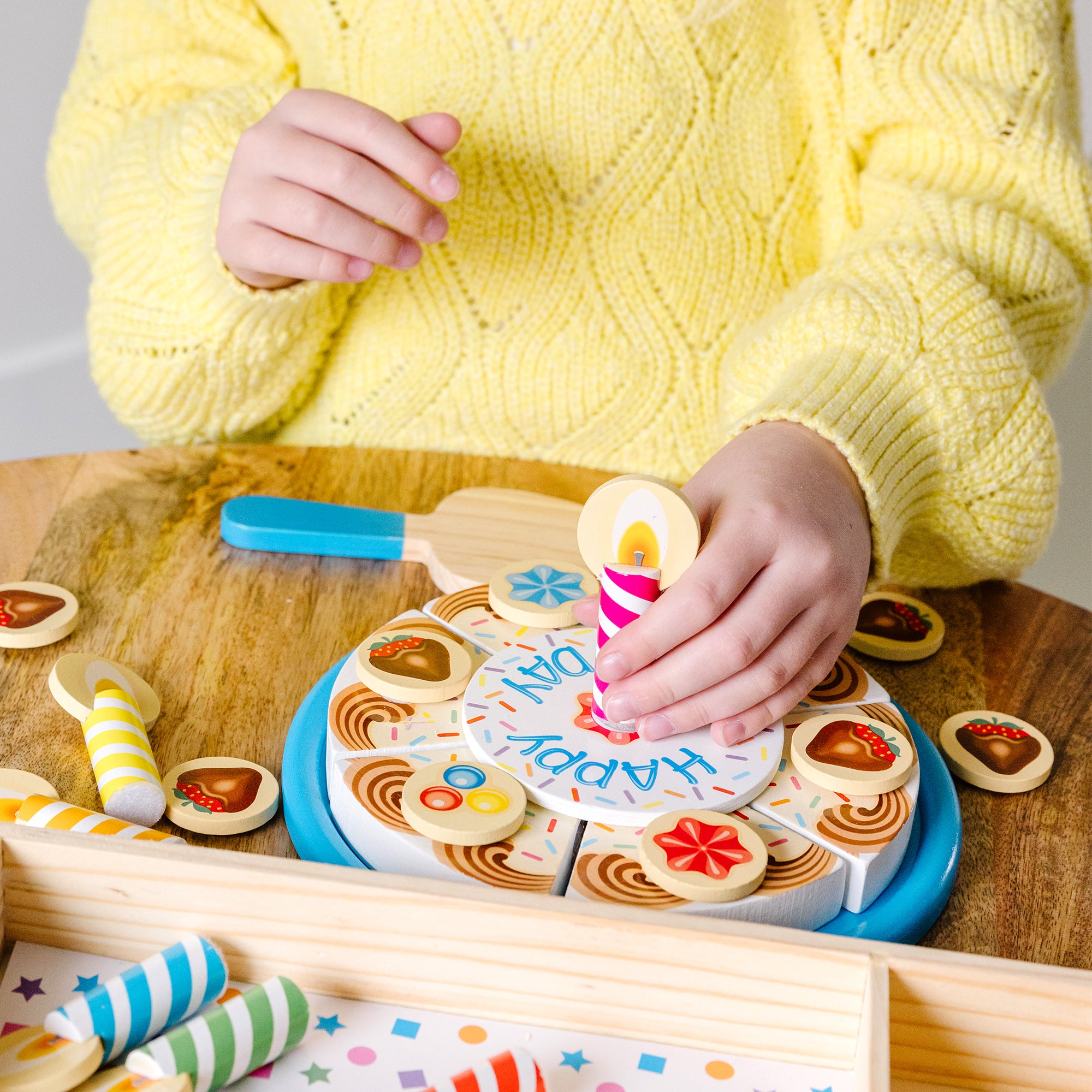 Melissa & Doug Wooden Birthday Cake Play Set - Image 6
