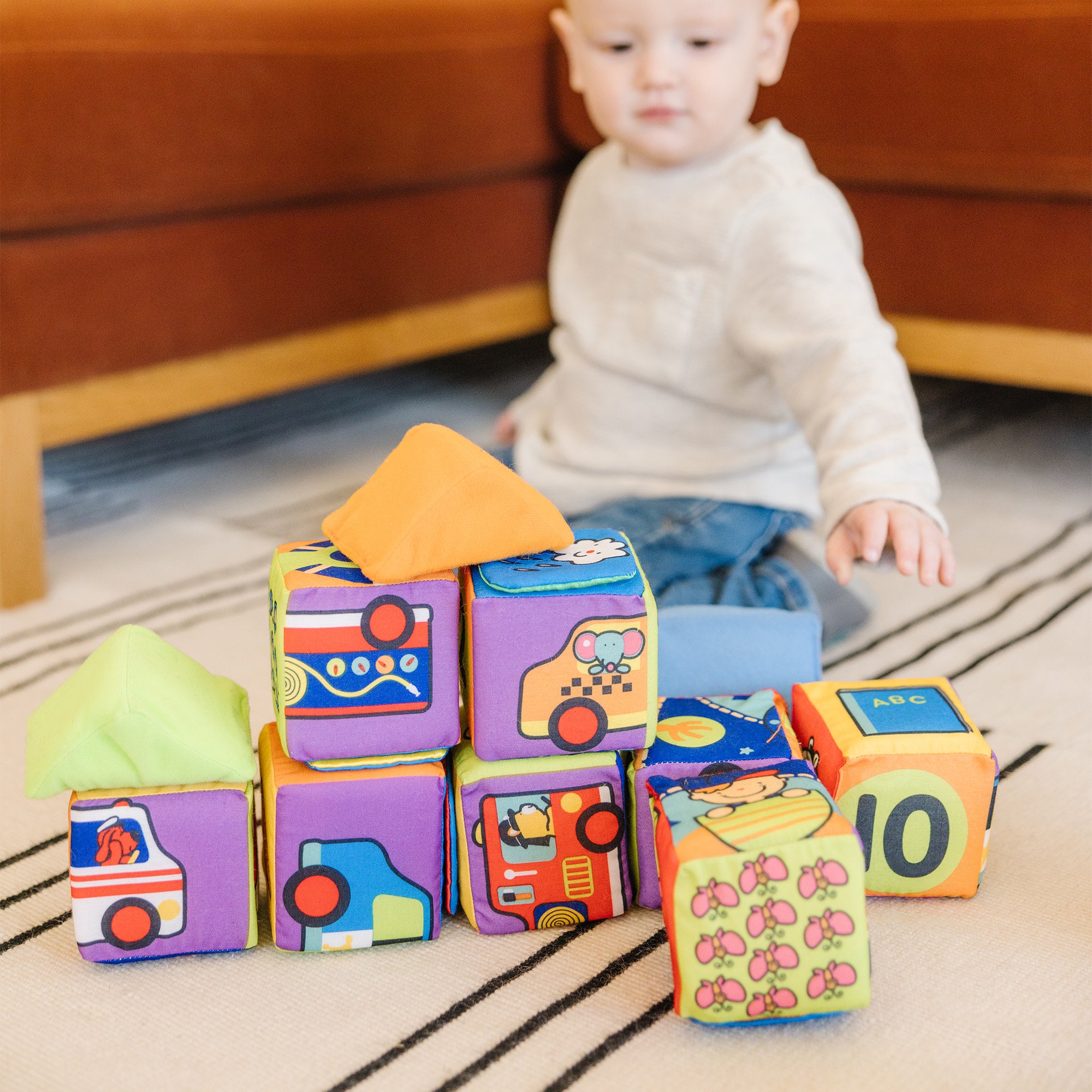 Melissa & Doug K's Kids Match and Build Soft Blocks - Image 2
